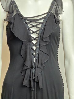 Christian Dior by John Galliano S/S 2003 Black Bondage Lace Silk Mini Dress