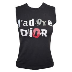 Christian Dior by John Galliano S/S 2003 Black J'Adore Dior Sleeveless Tank Top