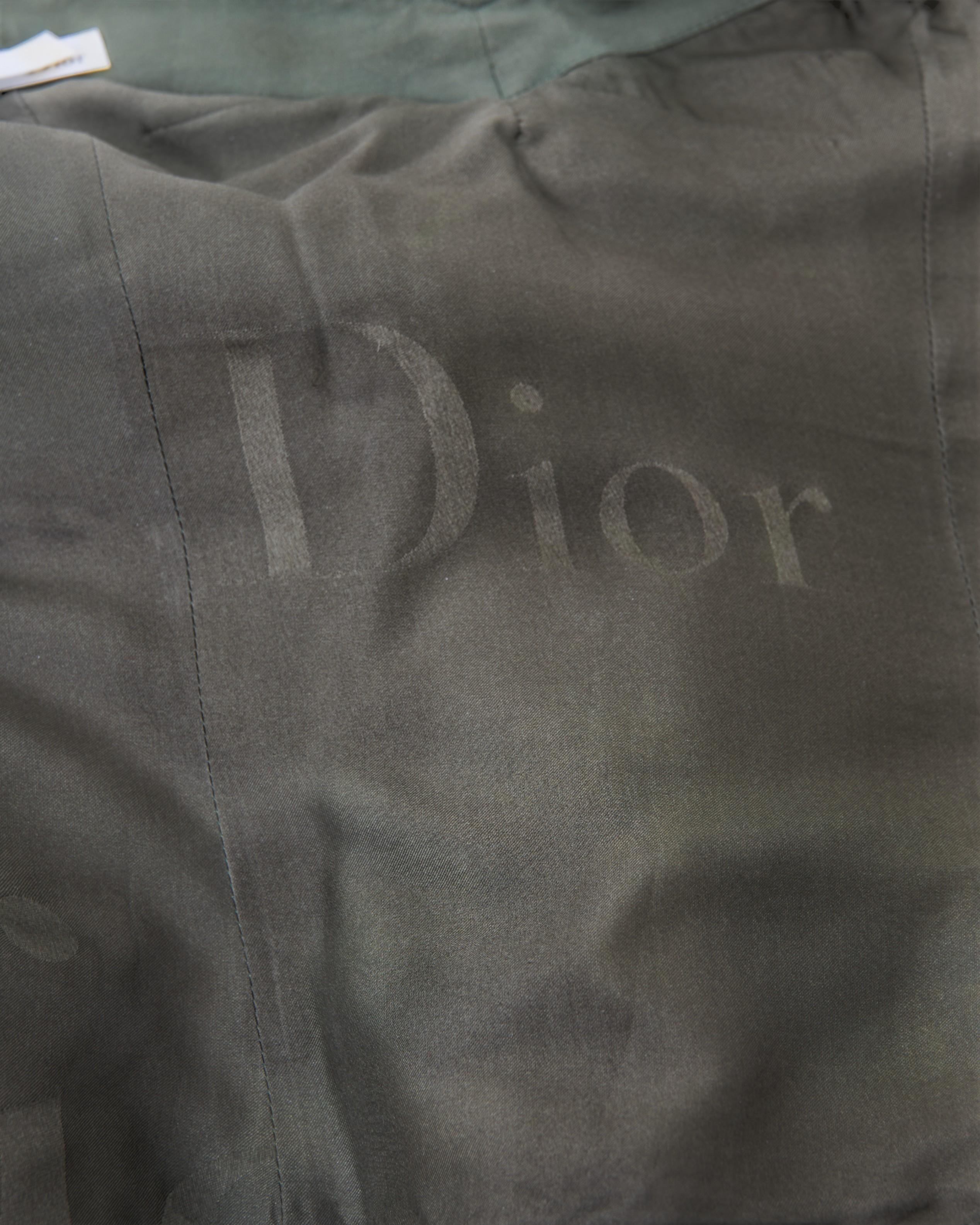 Christian Dior by John Galliano S/S 2003 Militärisches Khaki Bondage Set im Angebot 10