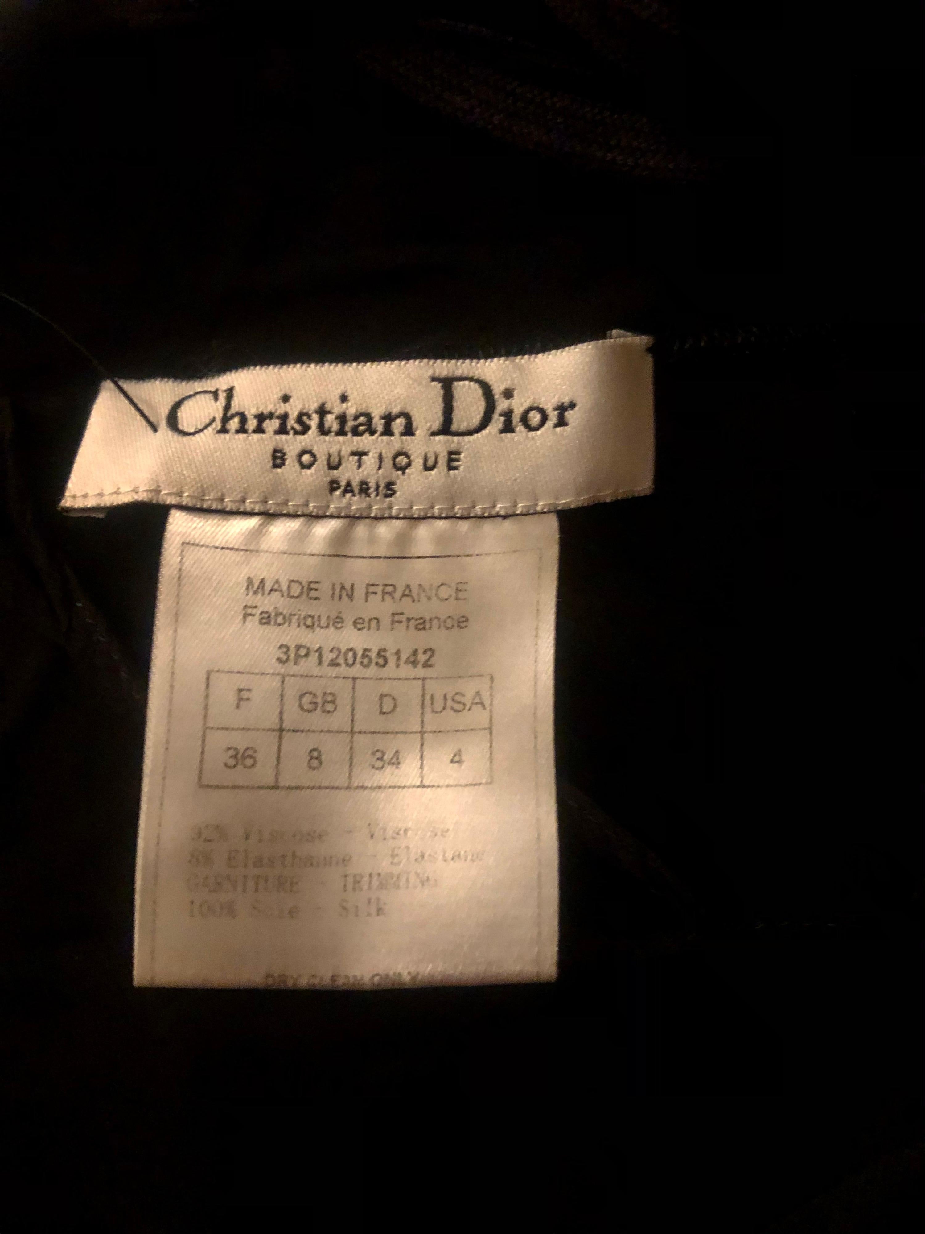 Christian Dior by John Galliano S/S 2003 Tief ausgeschnittenes, schwarzes Spitzen-Krawatten-Top im Angebot 2