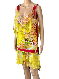 Christian Dior by John Galliano S/S 2003 Runway Logo Graffiti Print Mini Dress