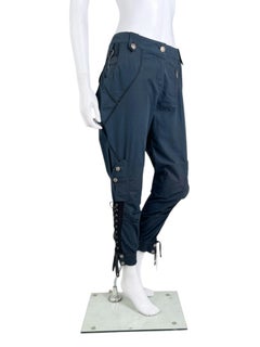 Christian Dior by John Galliano S/S 2004 Bondage Star Blue Pants