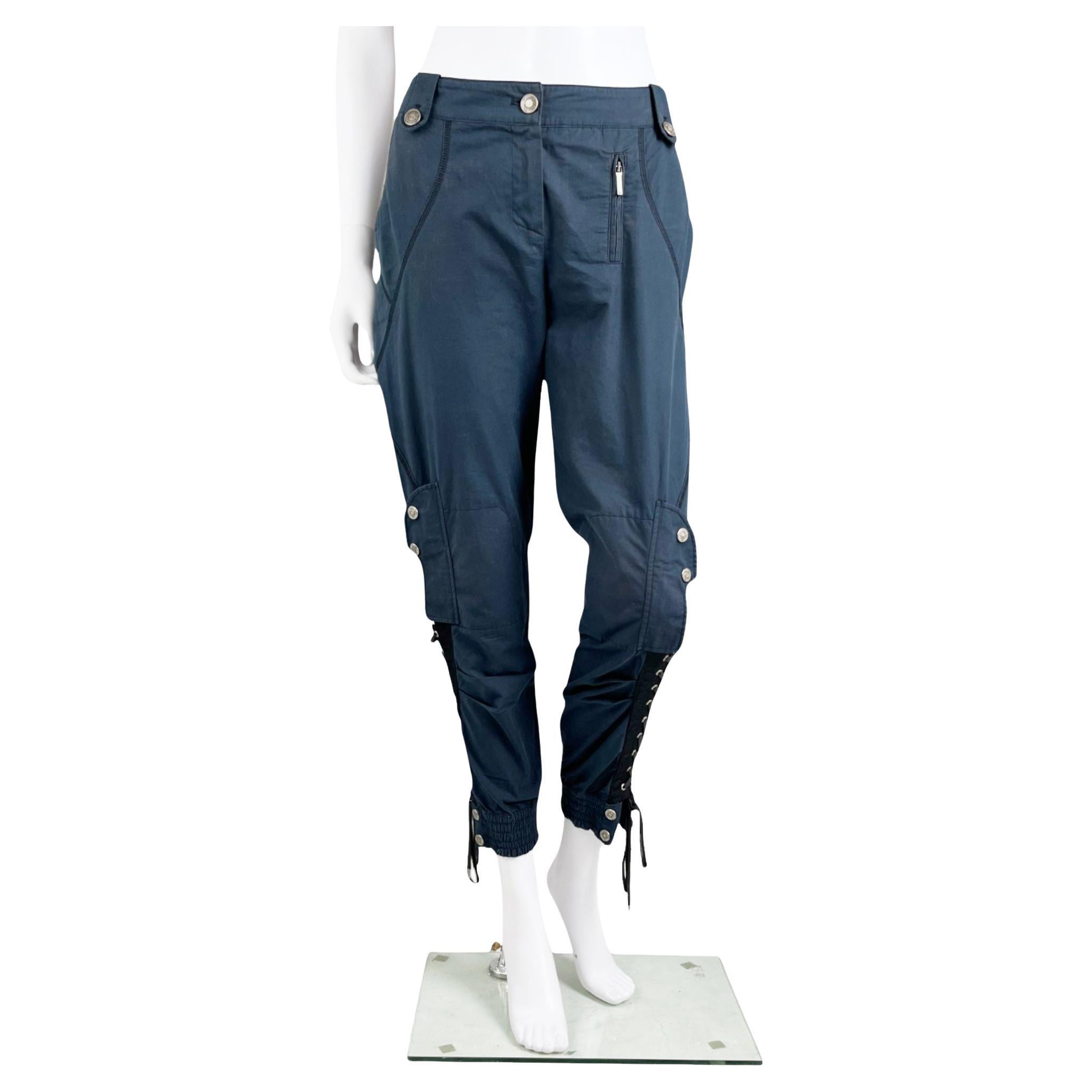 Christian Dior by John Galliano S/S 2004 Pantalon Bondage Star Blue