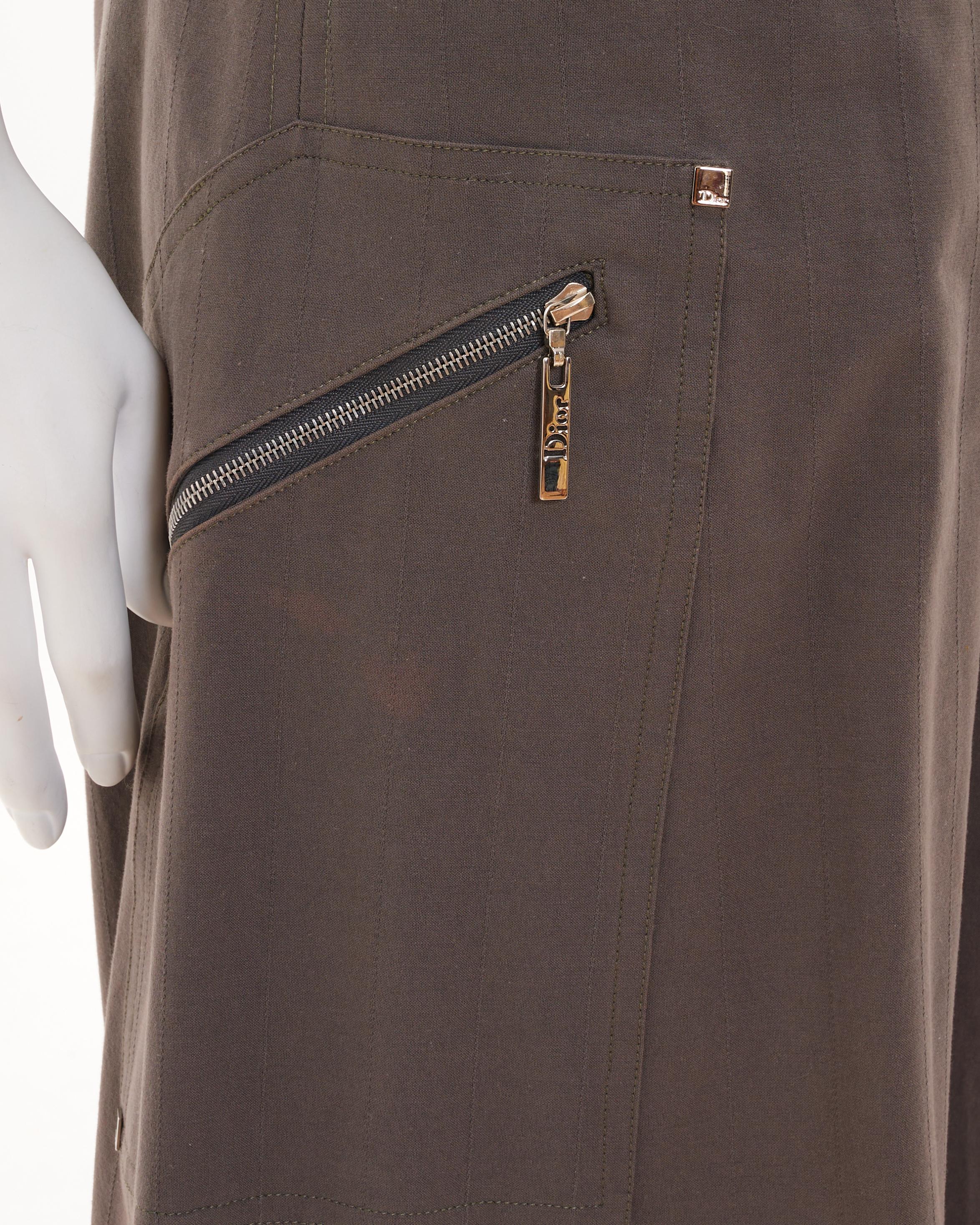 Black Christian Dior by John Galliano S/S 2004 “Hard Core” Collection Grey Cotton carg