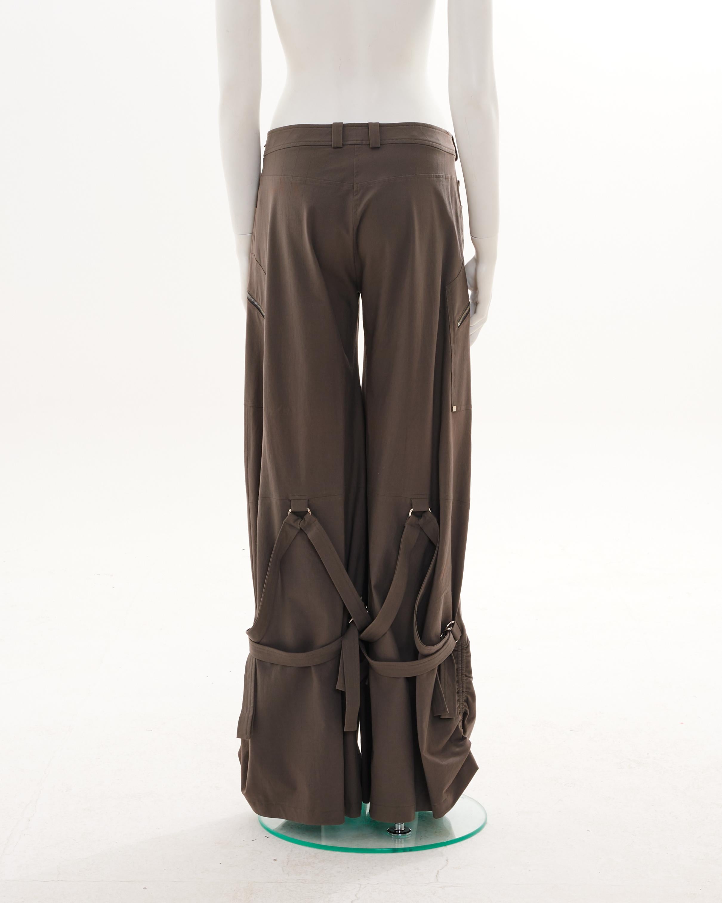 Christian Dior by John Galliano S/S 2004 “Hard Core” Collection Grey Cotton carg In Excellent Condition In Milano, IT