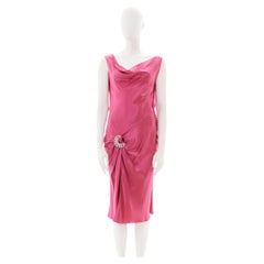 Christian Dior by John Galliano S/S 2004 Pink silk satin high bias cut dress
