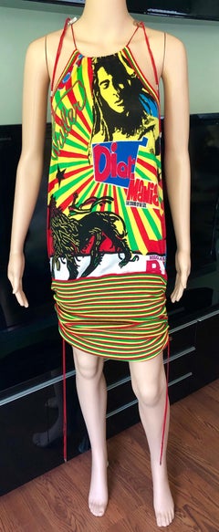 Christian Dior by John Galliano S/S 2004 Rasta Halter Knit Dress