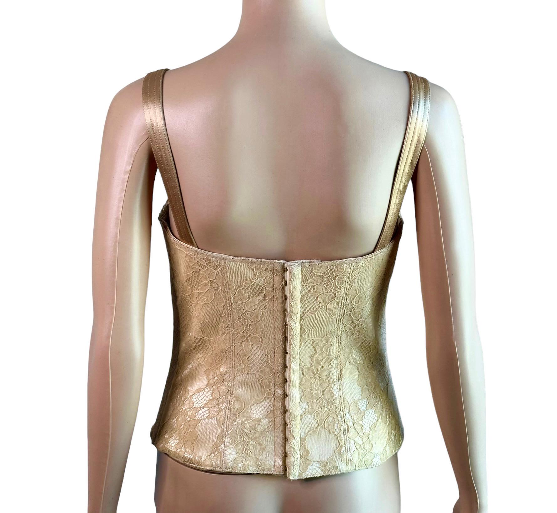 Christian Dior By John Galliano S/S 2004 Runway Bustier Lace Corset Crop Top For Sale 5