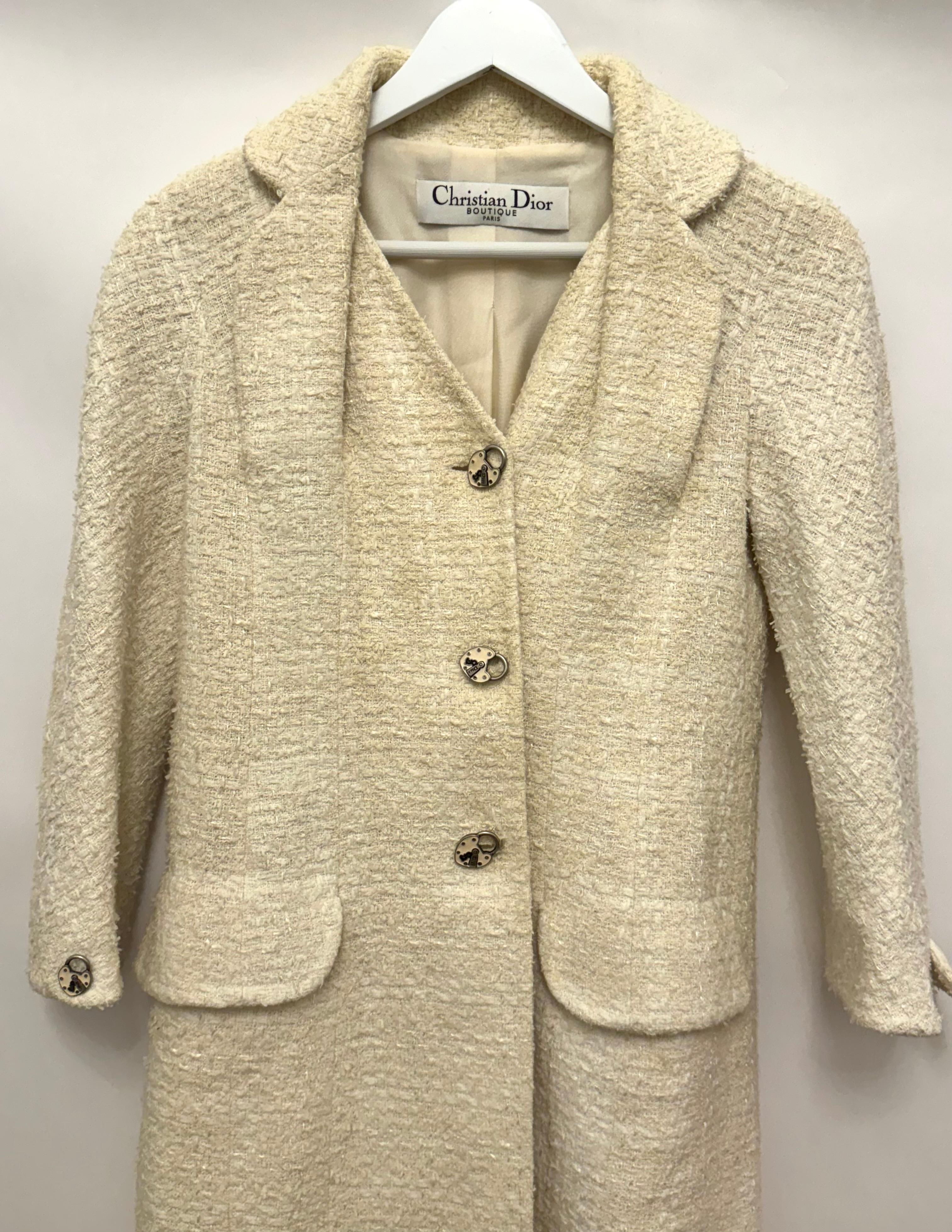 Cappotto in tweed d'archivio John Galliano for Christian Dior P/E 2005 In condizioni buone in vendita a PARIS, FR