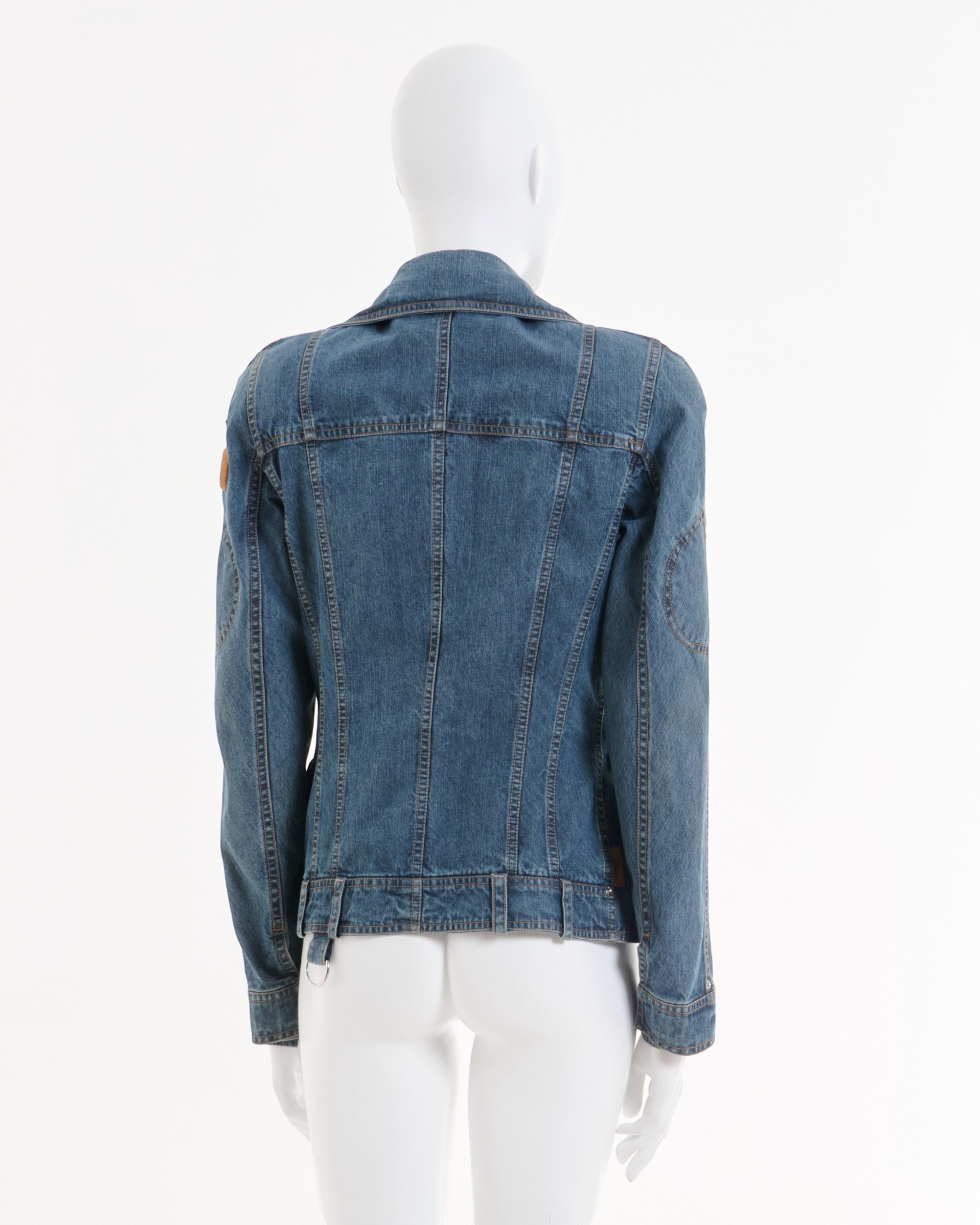 Gray Christian Dior by John Galliano S/S 2005 Double Layered Denim Blue Jacket For Sale