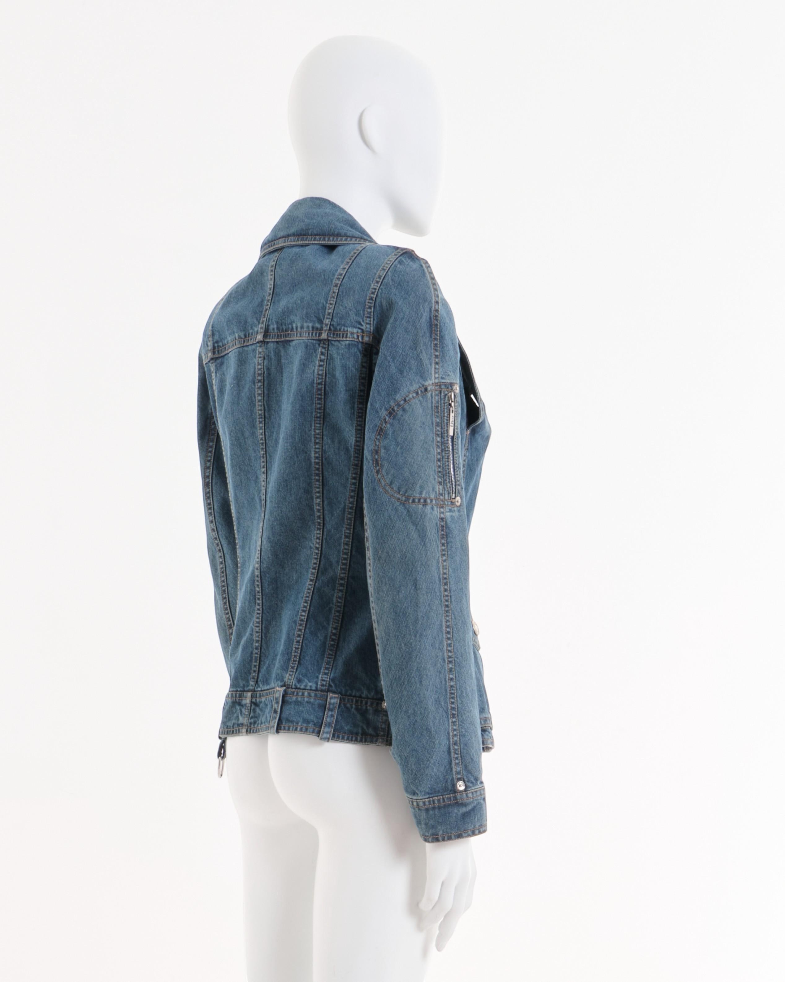 Christian Dior by John Galliano S/S 2005 Double Layered Denim Blue Jacket In Excellent Condition For Sale In Milano, IT