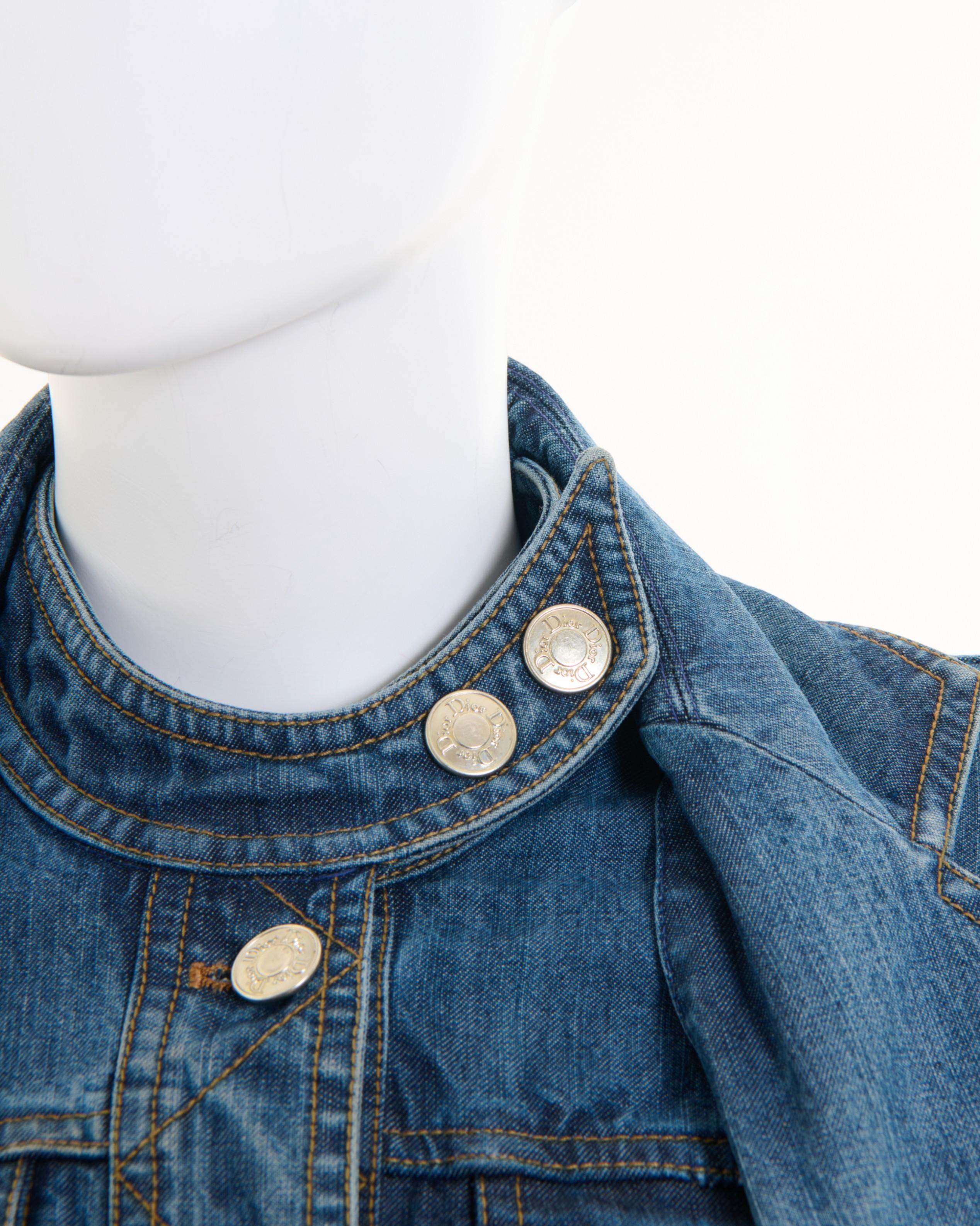 Christian Dior by John Galliano S/S 2005 Double Layered Denim Blue Jacket For Sale 1