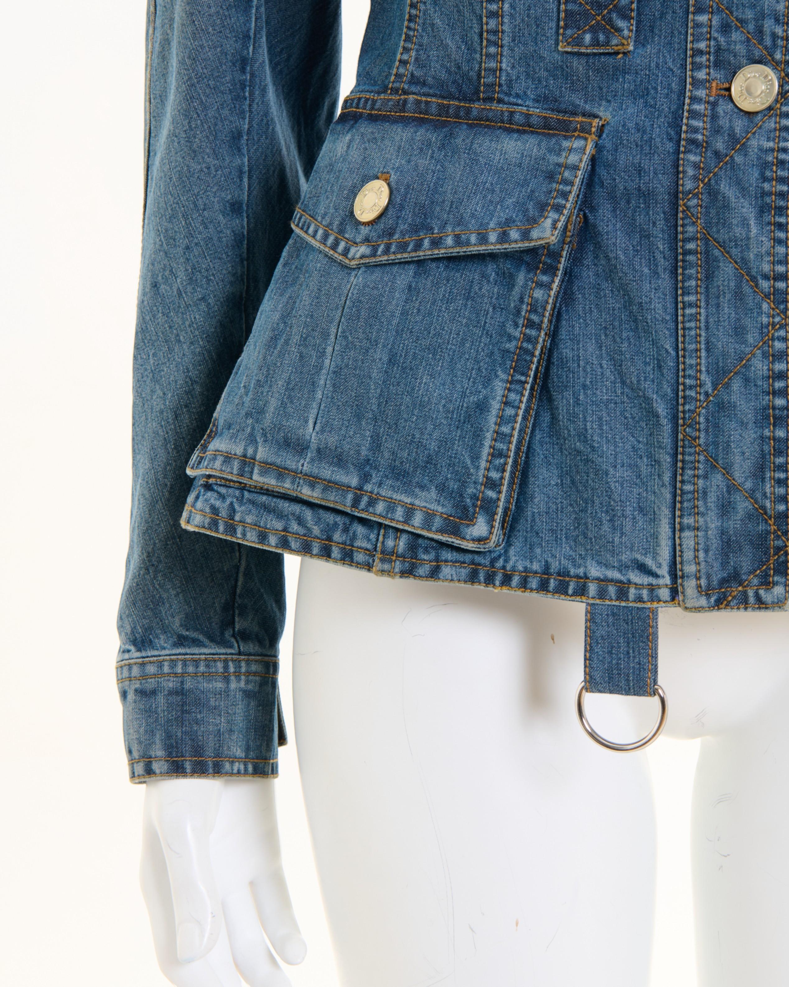 Christian Dior by John Galliano S/S 2005 Double Layered Denim Blue Jacket For Sale 2