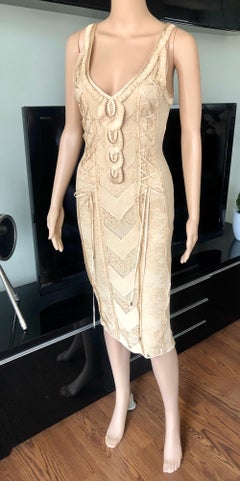 Christian Dior by John Galliano S/S 2006 Sheer Lace Trimmed Corset Knit Dress