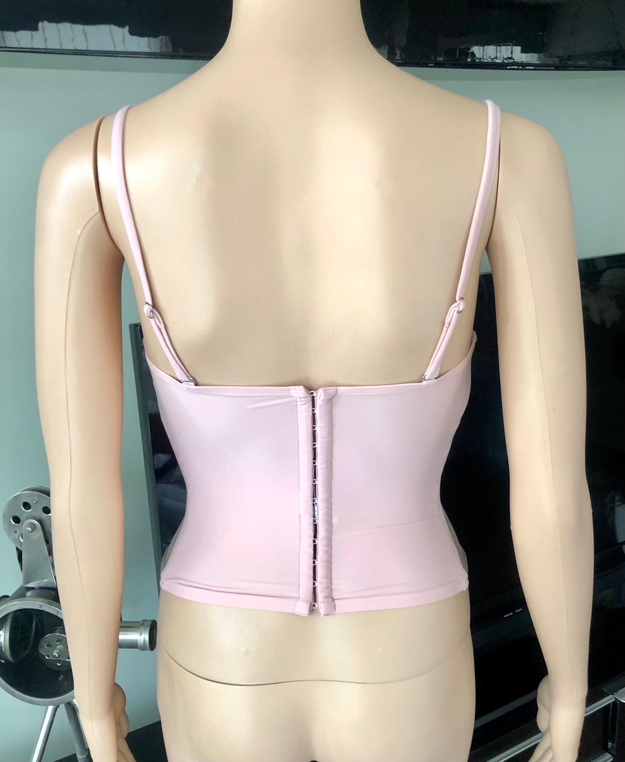 Gray Christian Dior By John Galliano S/S 2006 Unworn Bustier Lace Corset Crop Top For Sale