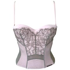 Used Christian Dior By John Galliano S/S 2006 Unworn Bustier Lace Corset Crop Top