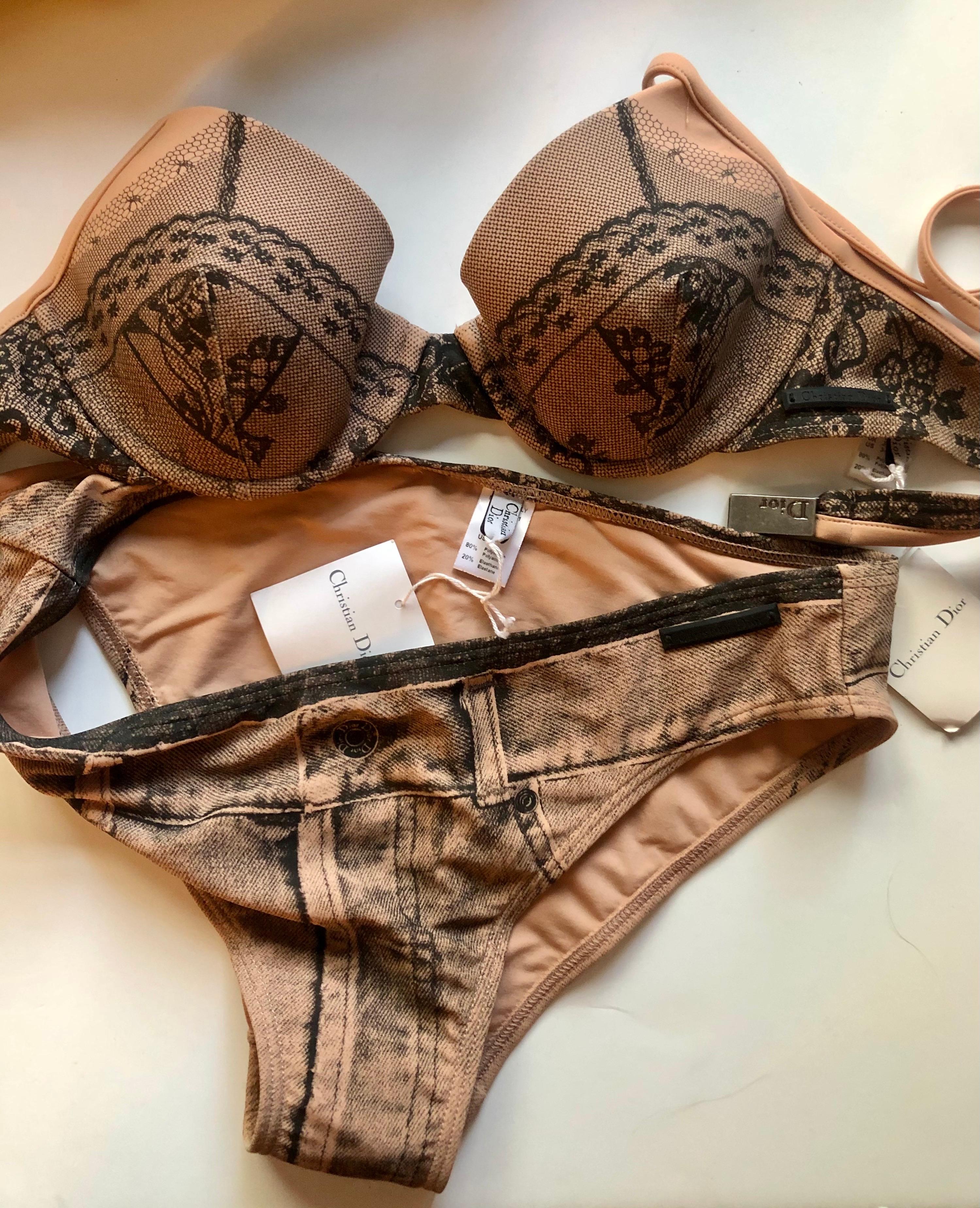Christian Dior By John Galliano S/S 2006 Unworn Logo Bikini Swimwear 2 Piece Set 4