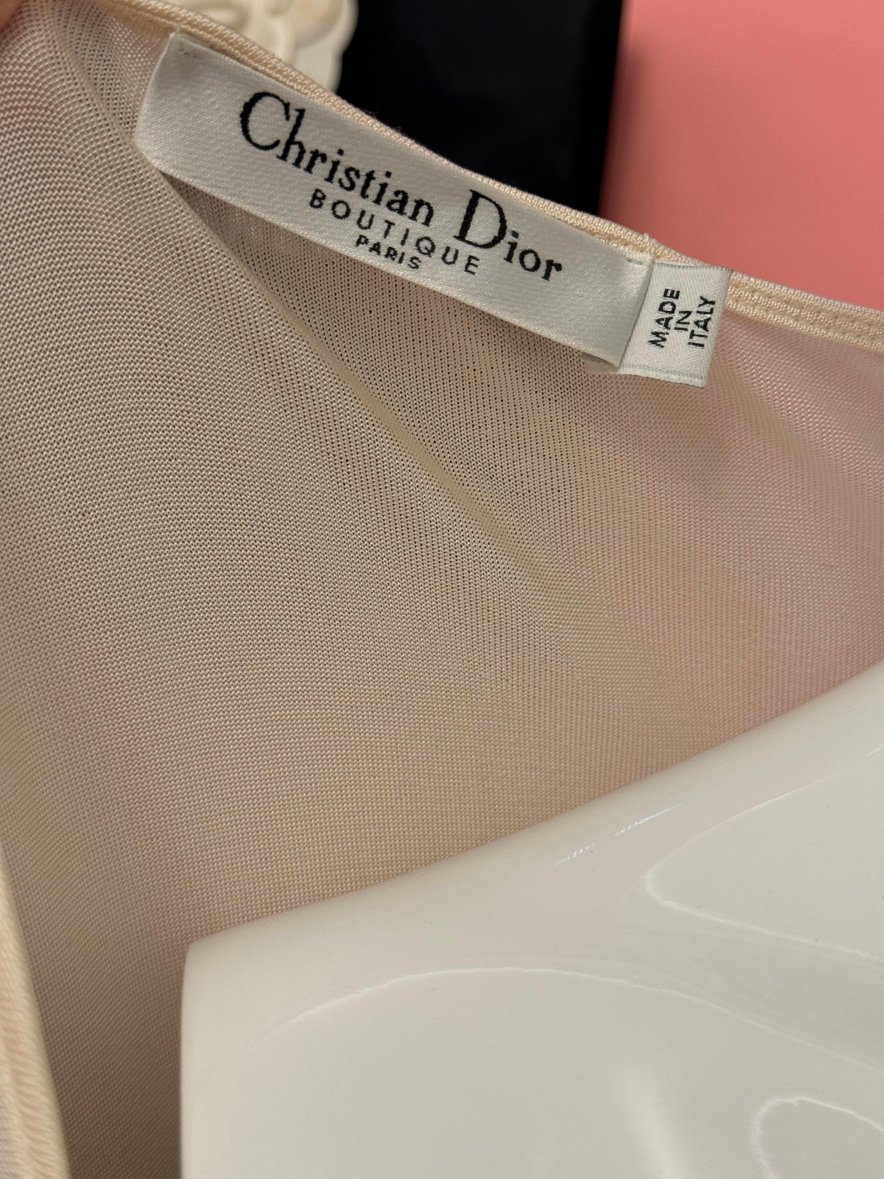 Beige Robe de cocktail en soie Christian Dior by John Galliano S/S 2007 en vente