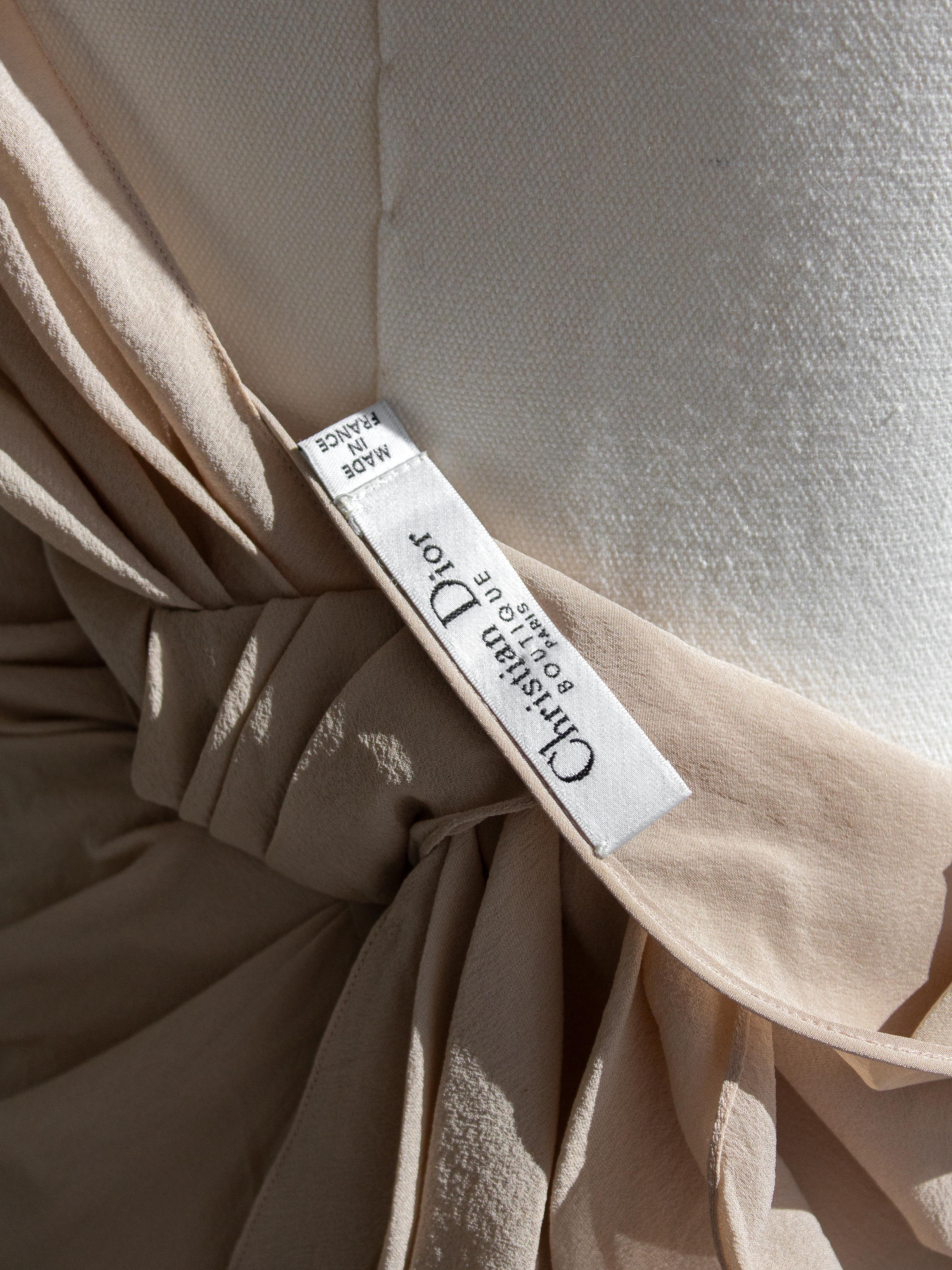 Christian Dior By John Galliano for Christian Dior P/E 2007 Vestito vintage beige con decorazioni floreali in vendita 10