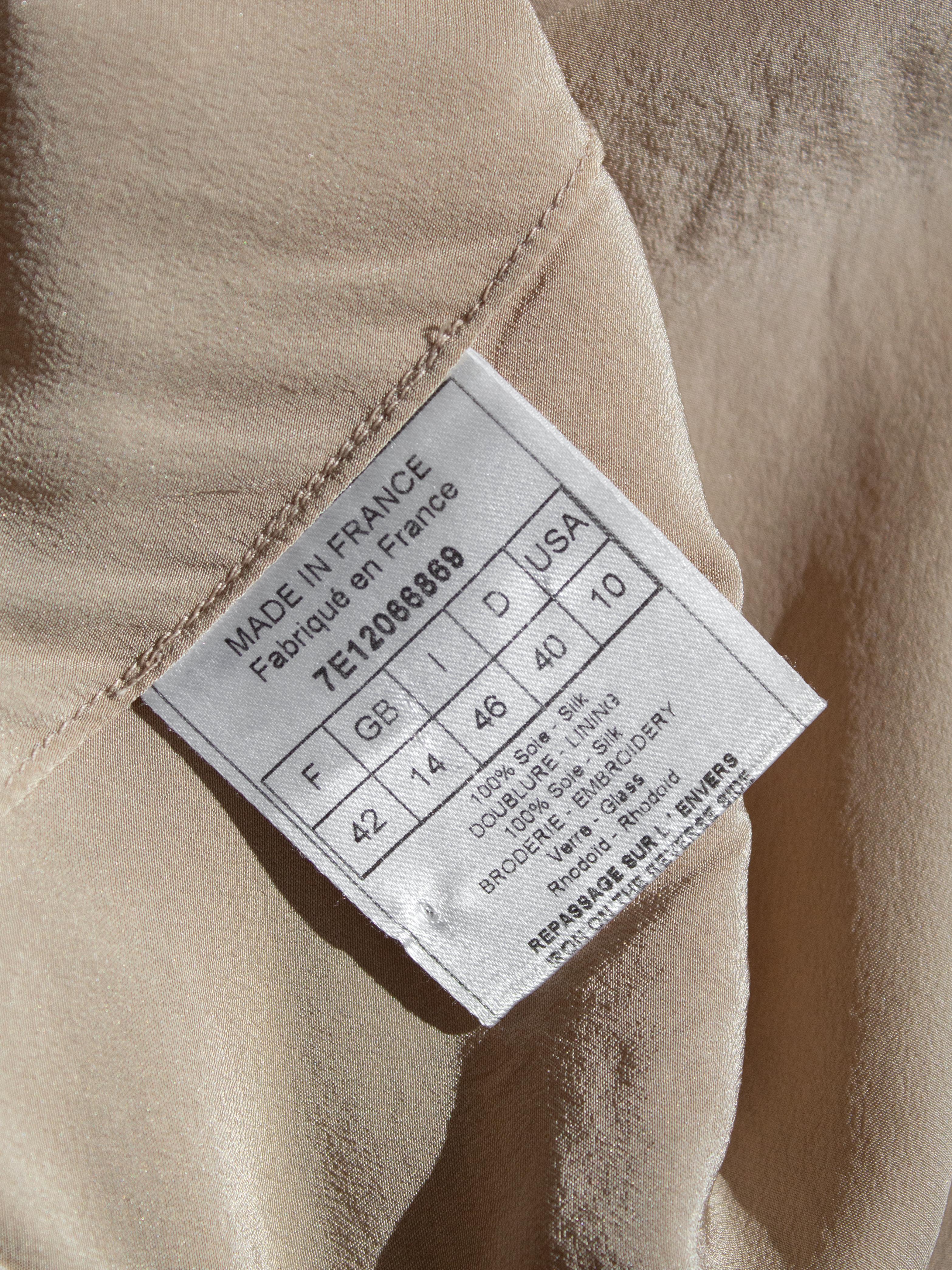 Christian Dior By John Galliano for Christian Dior P/E 2007 Vestito vintage beige con decorazioni floreali in vendita 11