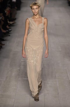 Christian Dior By John Galliano S/S 2007 Vintage Beige Floral Embellished Dress
