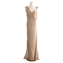 Christian Dior By John Galliano S/S 2007 Vintage Beige Floral Embellished Dress