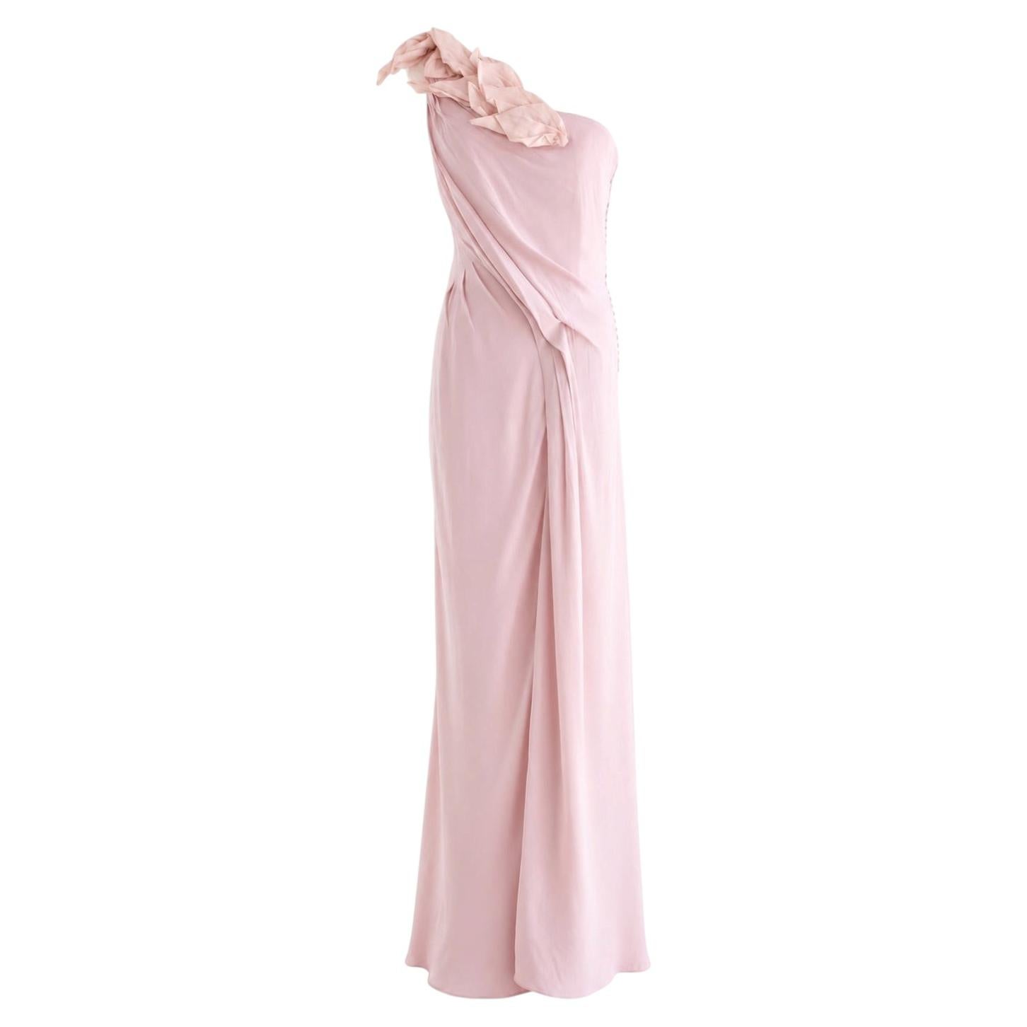 Christian Dior by John Galliano S/S 2008 Pink Petal Organza Draped Gown
