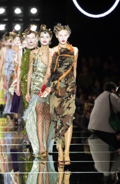 Christian Dior by John Galliano S/S01 Knit Viscose Camouflage Spiral Dress