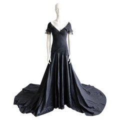 Christian Dior by John Galliano Spring/Summer 2004 Black Silk Trained Gown