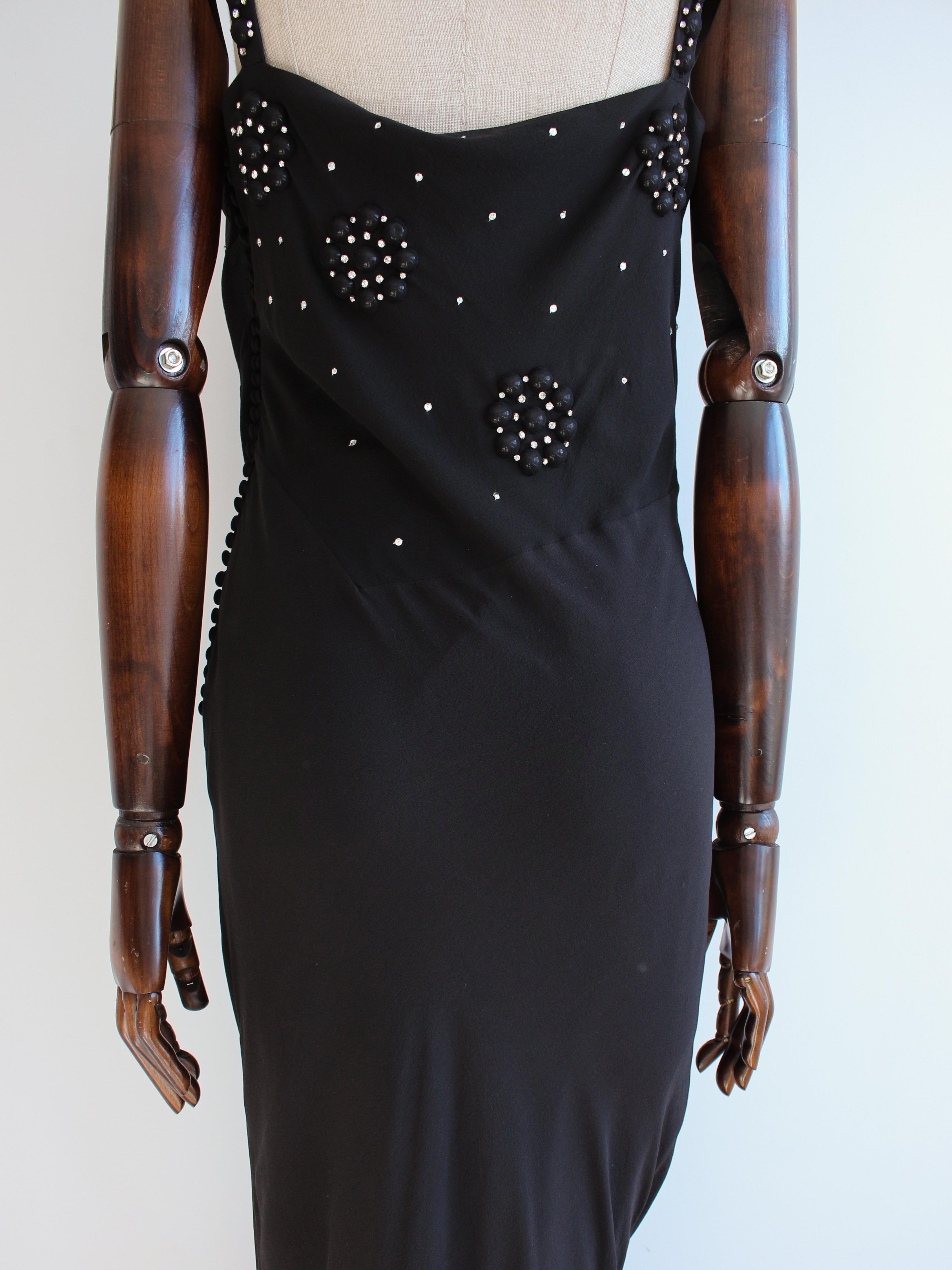 Christian Dior by John Galliano S/S07 - Robe noire drapée en soie avec strass en vente 11