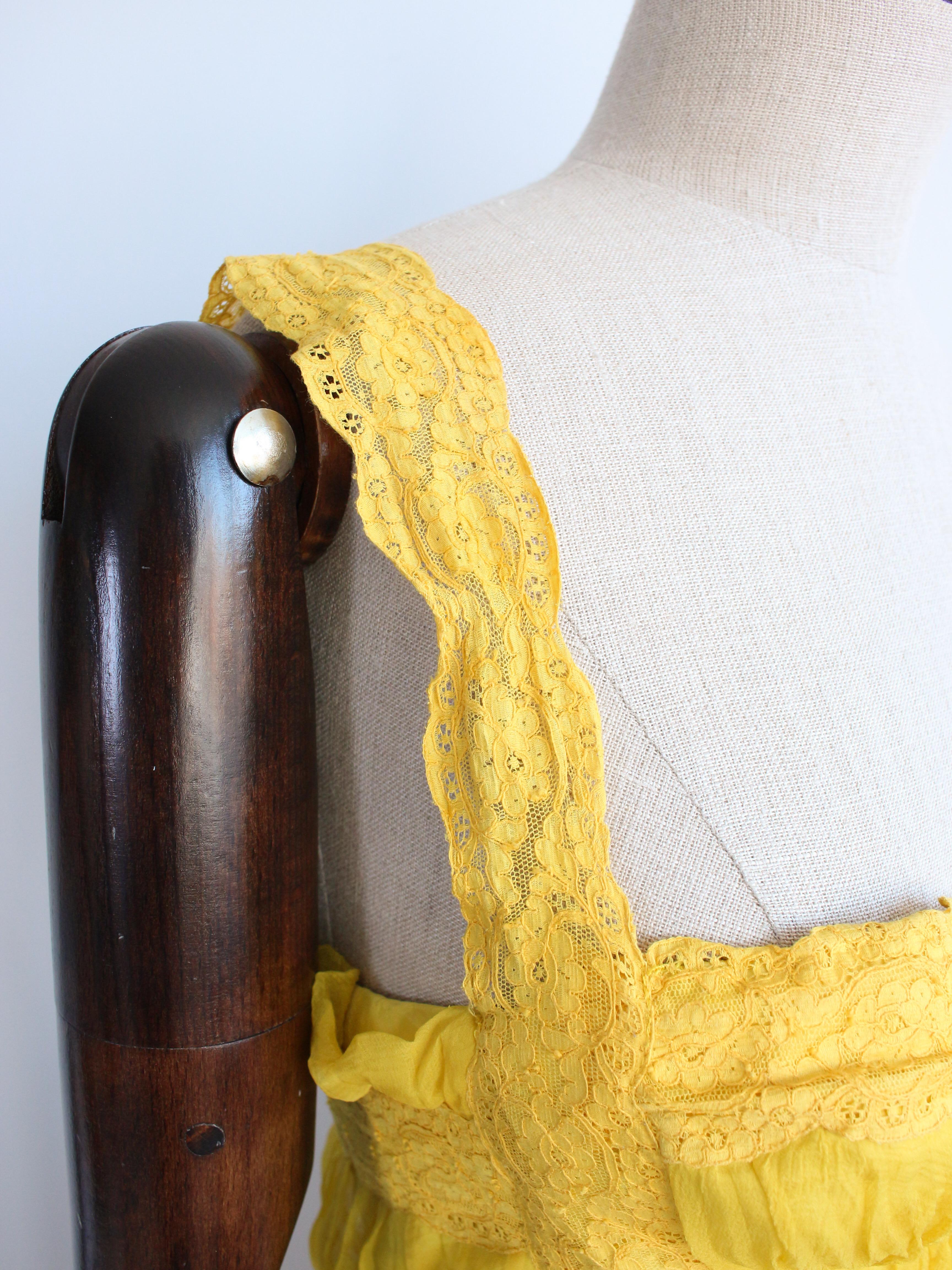 Christian Dior by John Galliano S/S09 - Robe babydoll plissée en mousseline de soie jaune en vente 13