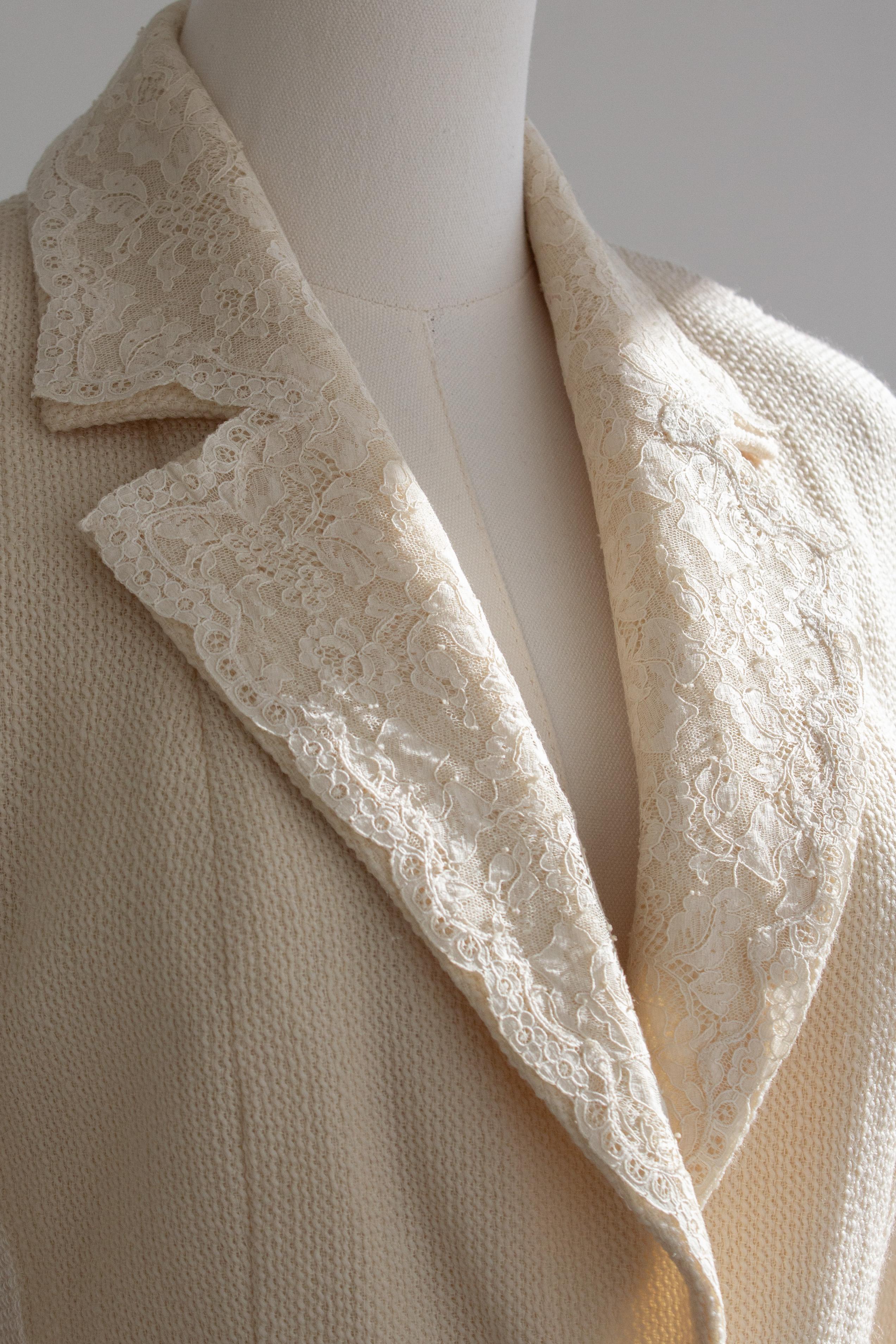 Christian Dior by John Galliano S/S1998 In a Boudoir Mood Lace Ivory Jacket im Angebot 5