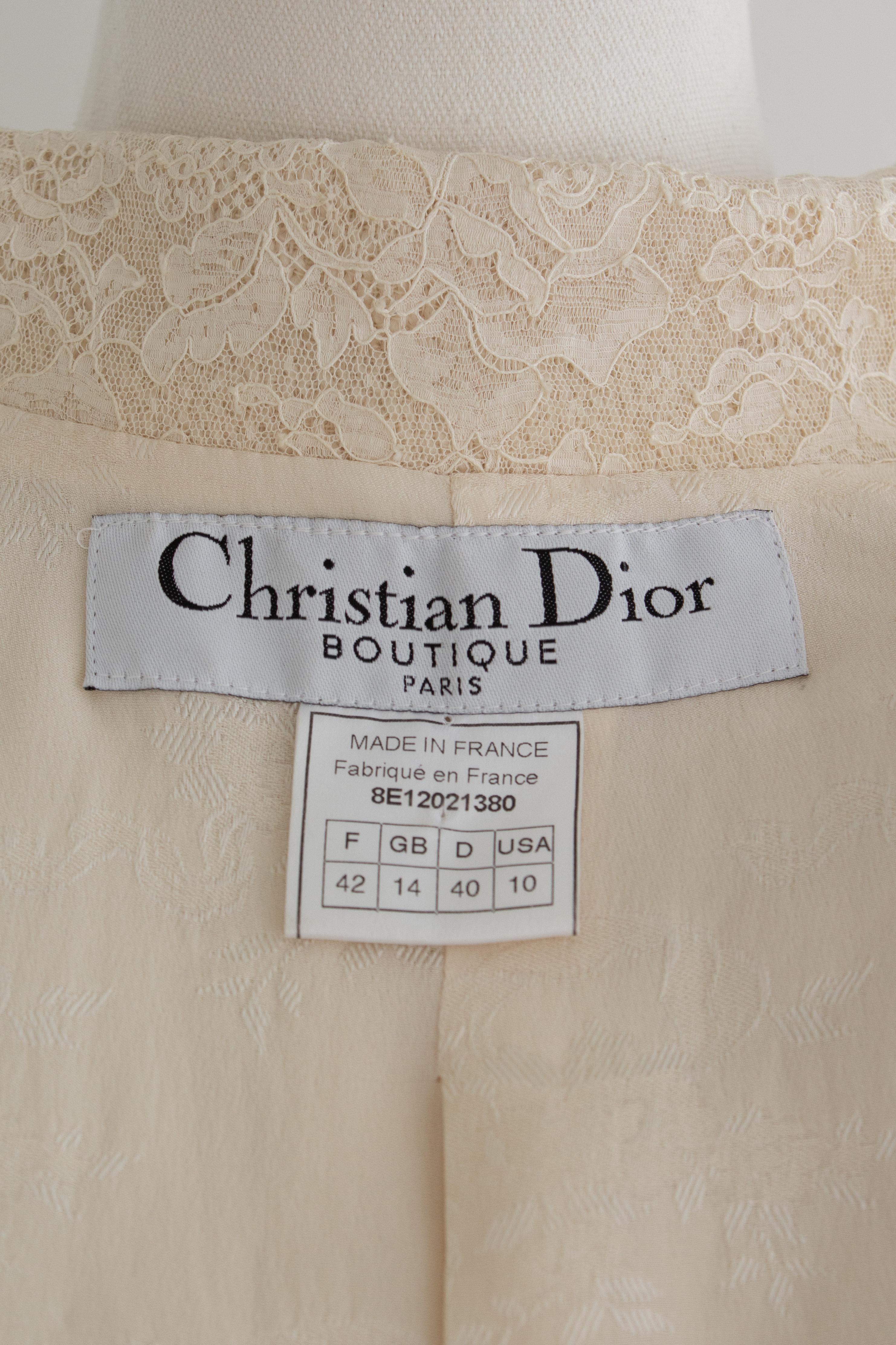 Christian Dior by John Galliano S/S1998 In a Boudoir Mood Lace Ivory Jacket im Angebot 10