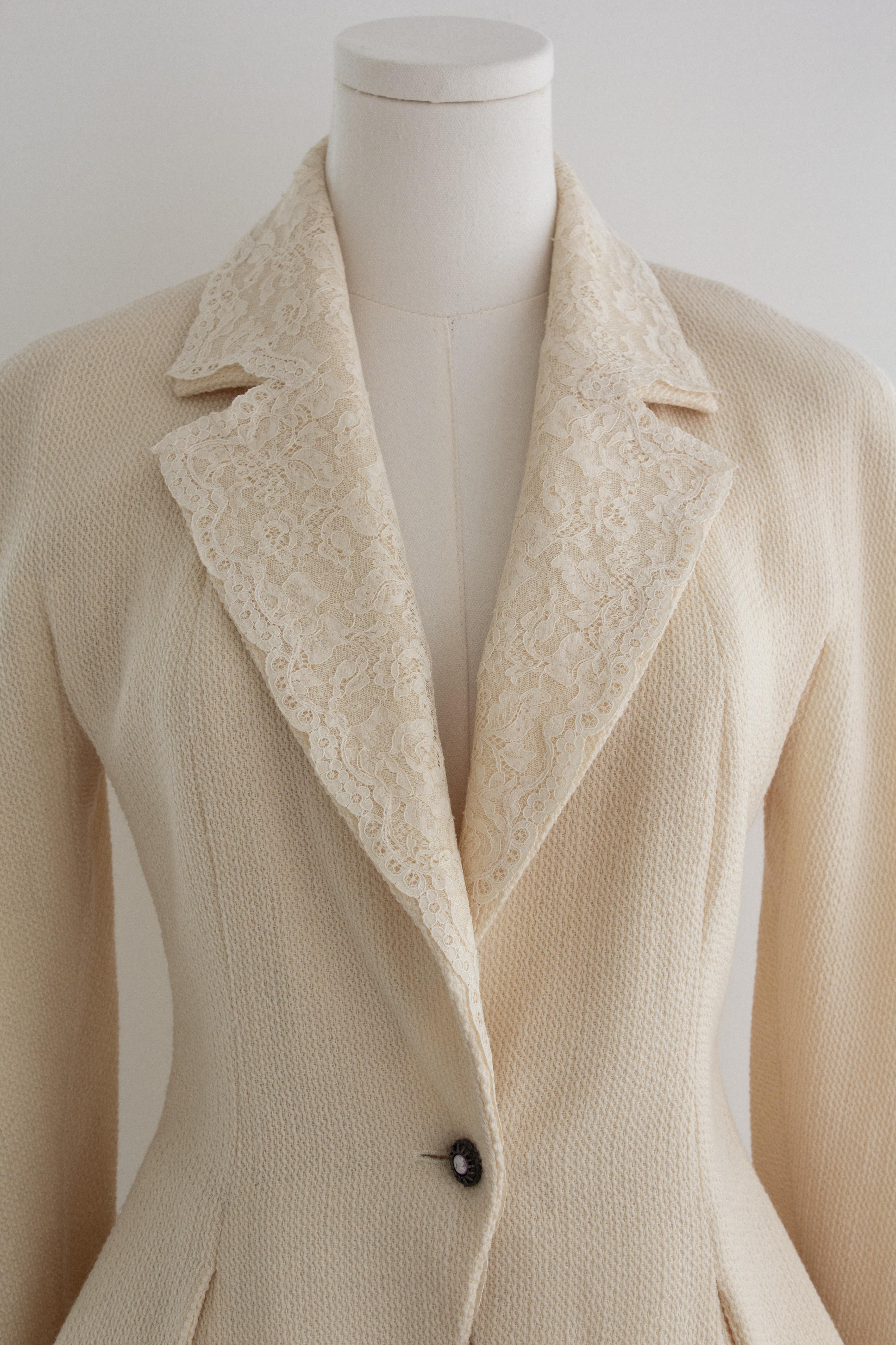 Christian Dior by John Galliano S/S1998 In a Boudoir Mood Lace Ivory Jacket im Angebot 1