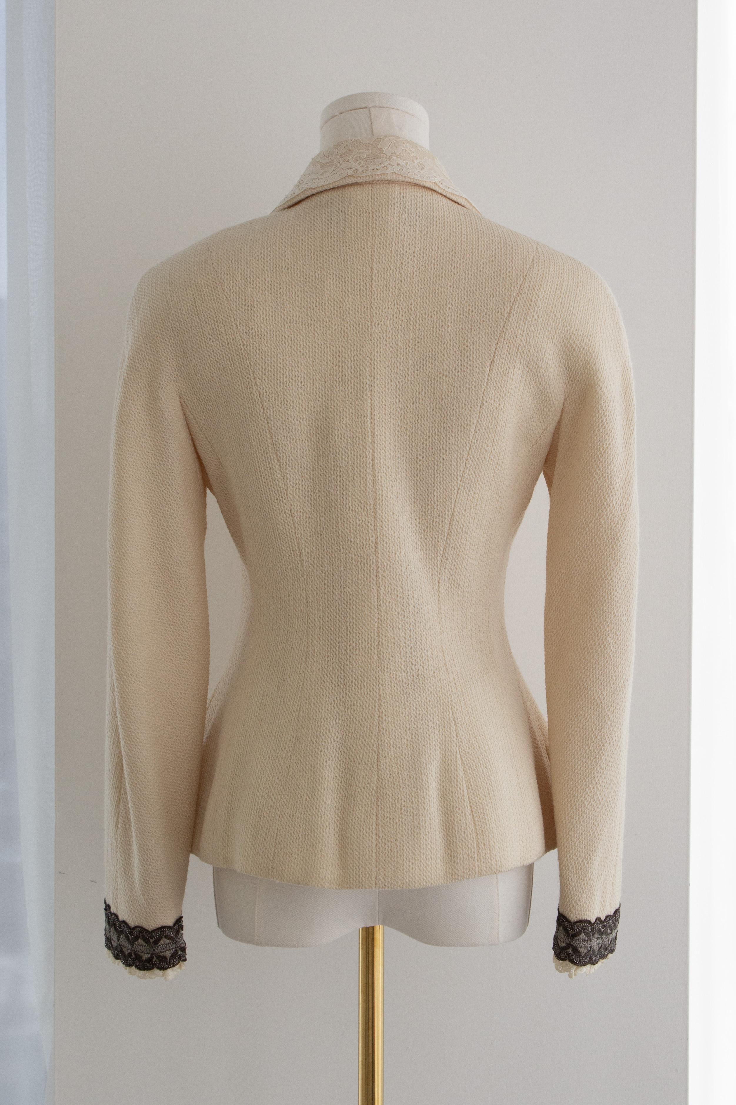 Christian Dior by John Galliano S/S1998 In a Boudoir Mood Lace Ivory Jacket im Angebot 4