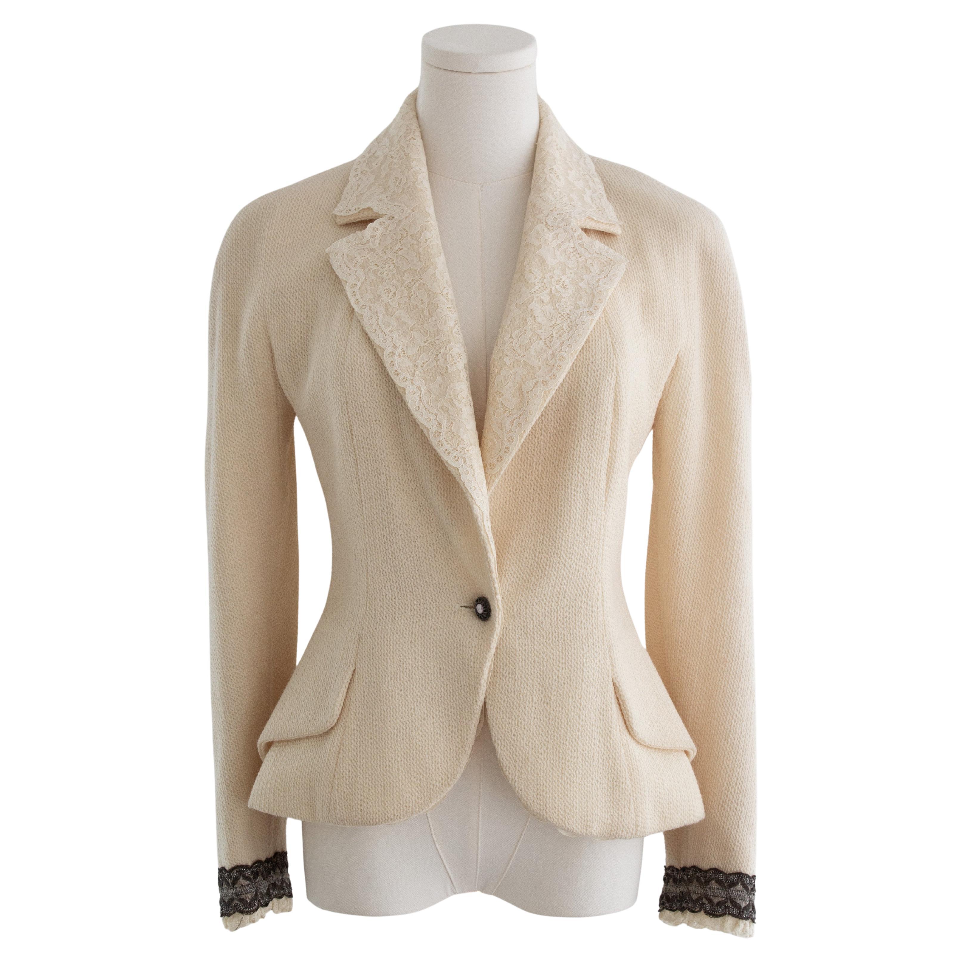 Christian Dior by John Galliano S/S1998 In a Boudoir Mood Lace Ivory Jacket