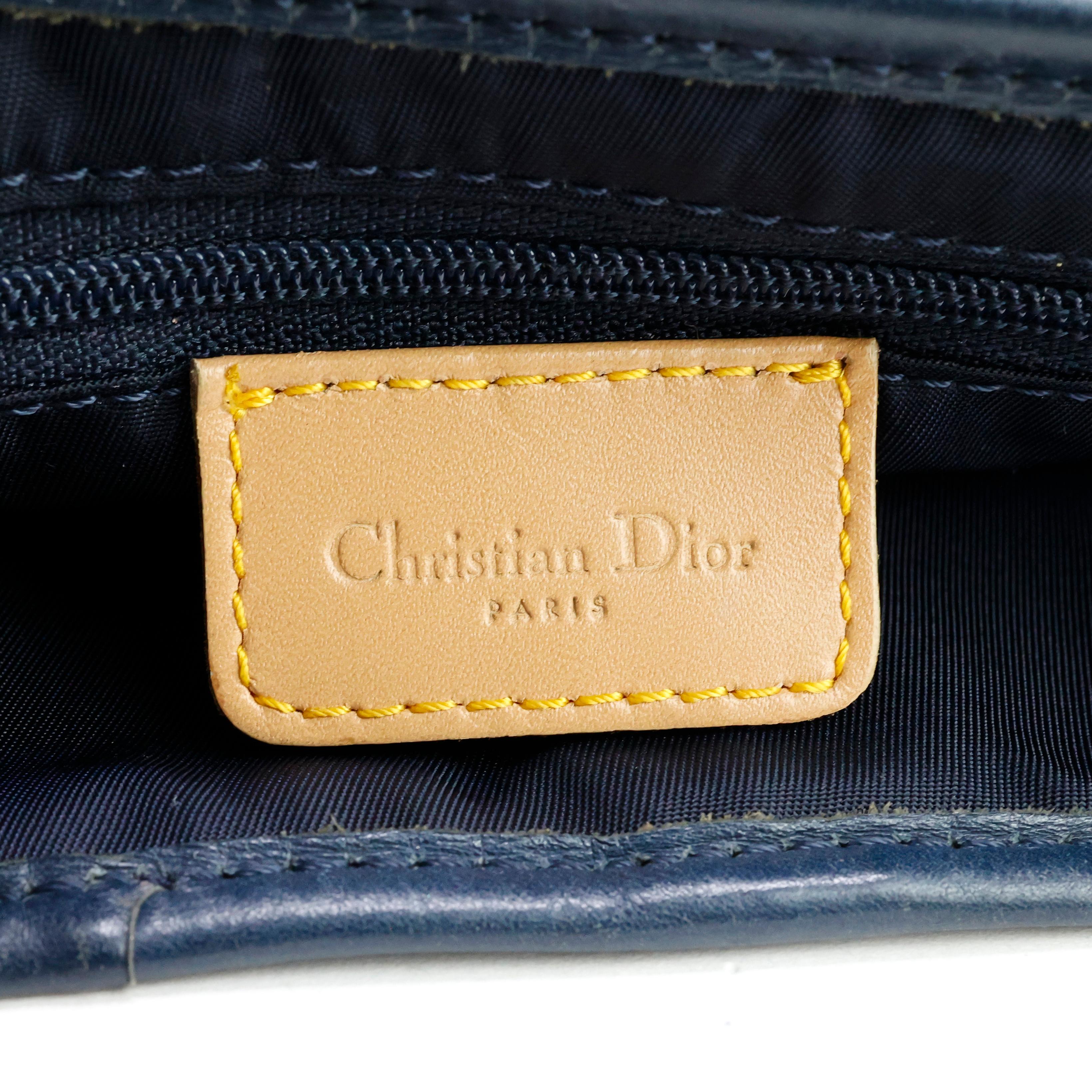 Christian Dior by John Galliano Saddle Bag in Denim For Sale 3