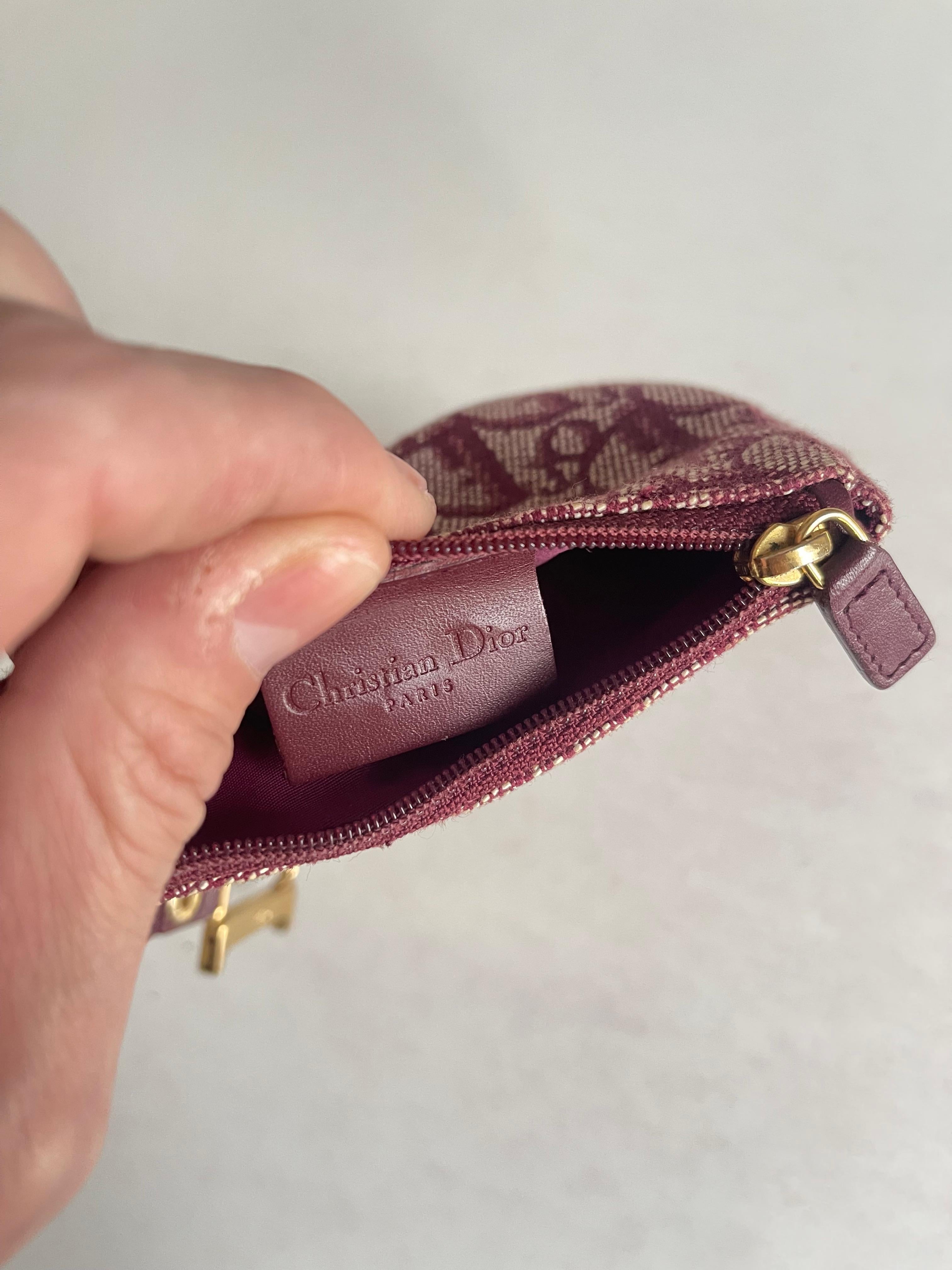 Christian Dior by John Galliano Saddle trotter canvas logo coin purse 2002 In Good Condition In London, GB