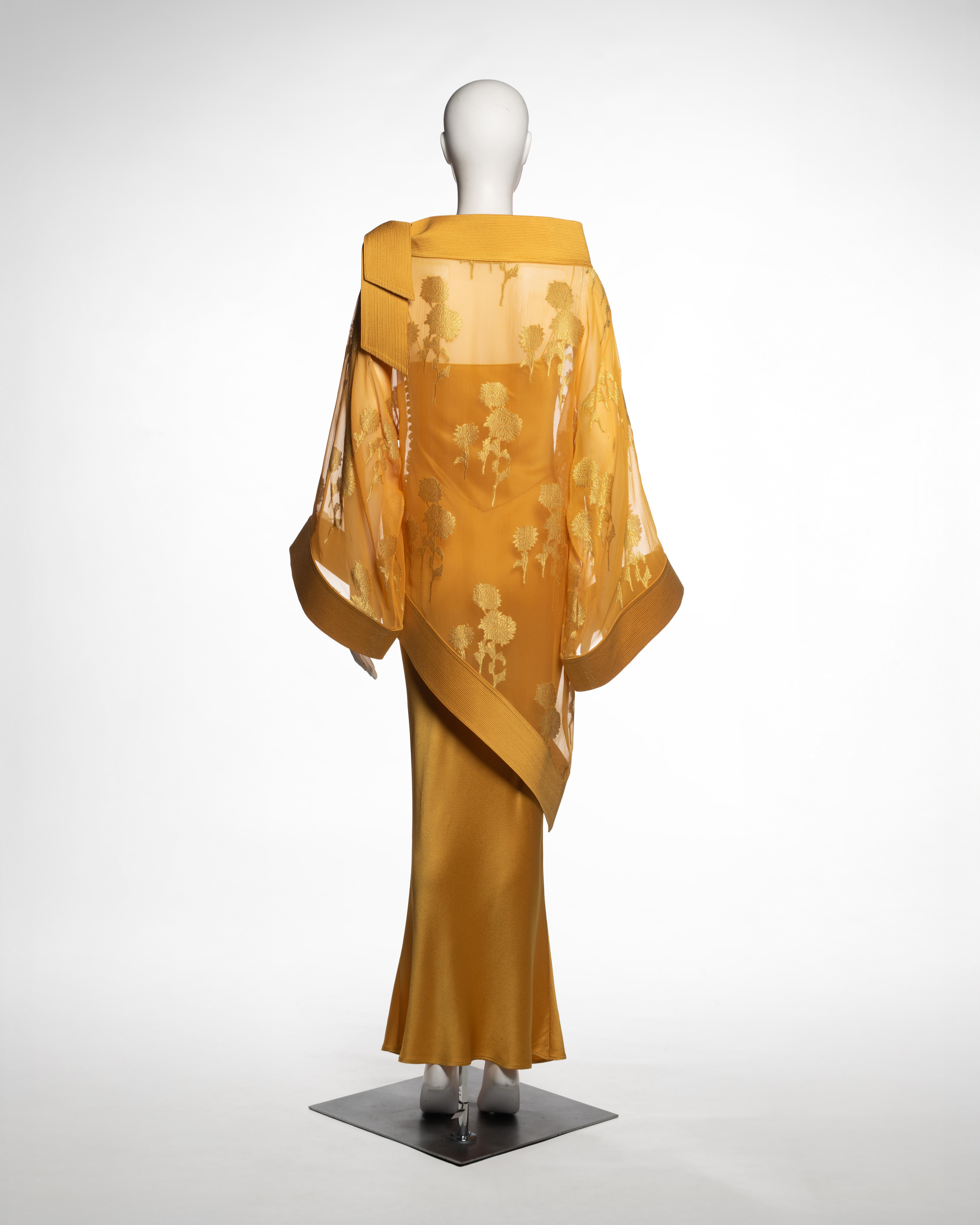 Christian Dior by John Galliano Saffron Silk Tunic and Slip Ensemble, FW 1999 For Sale 5