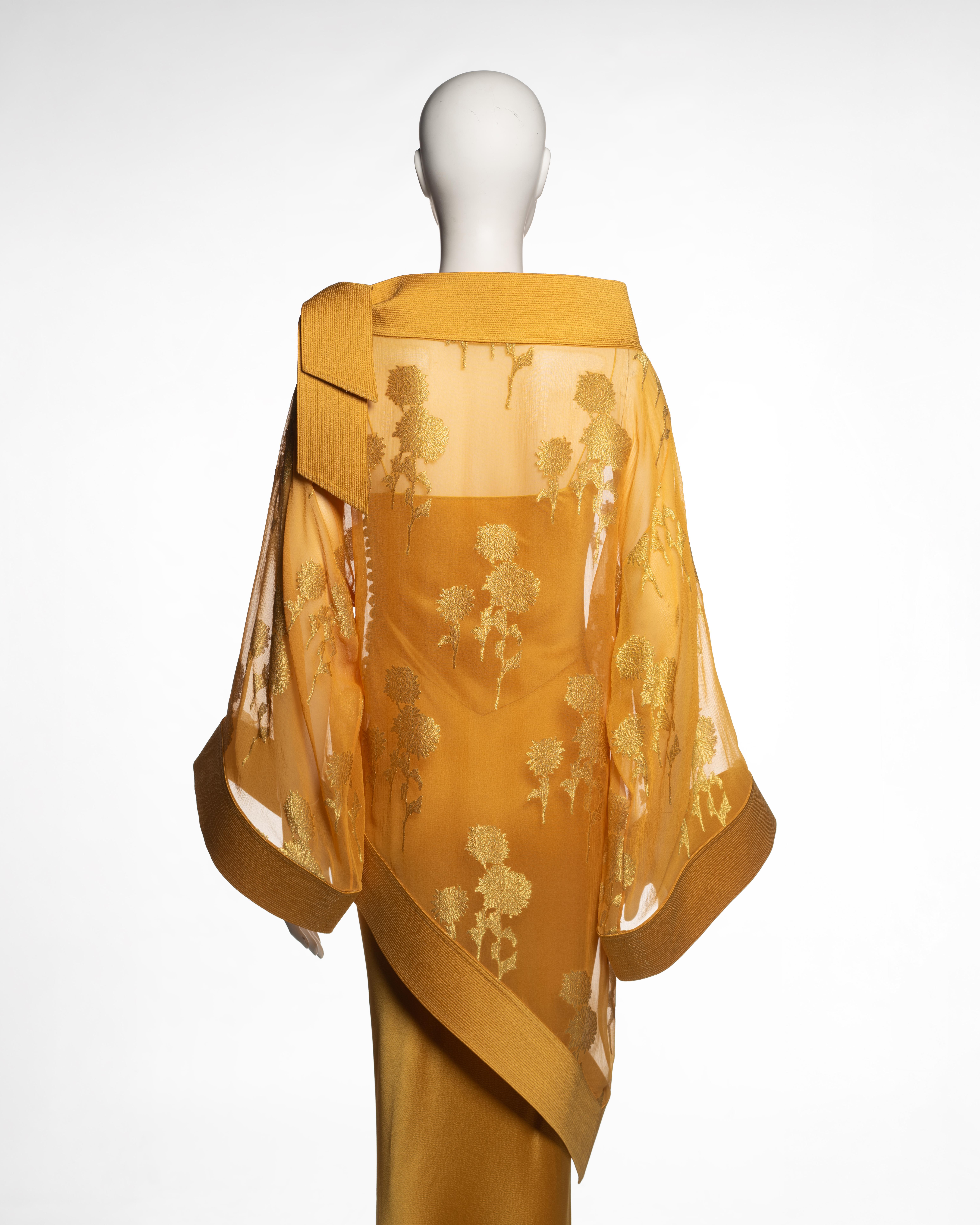 Christian Dior by John Galliano Saffron Silk Tunic and Slip Ensemble, FW 1999 For Sale 6