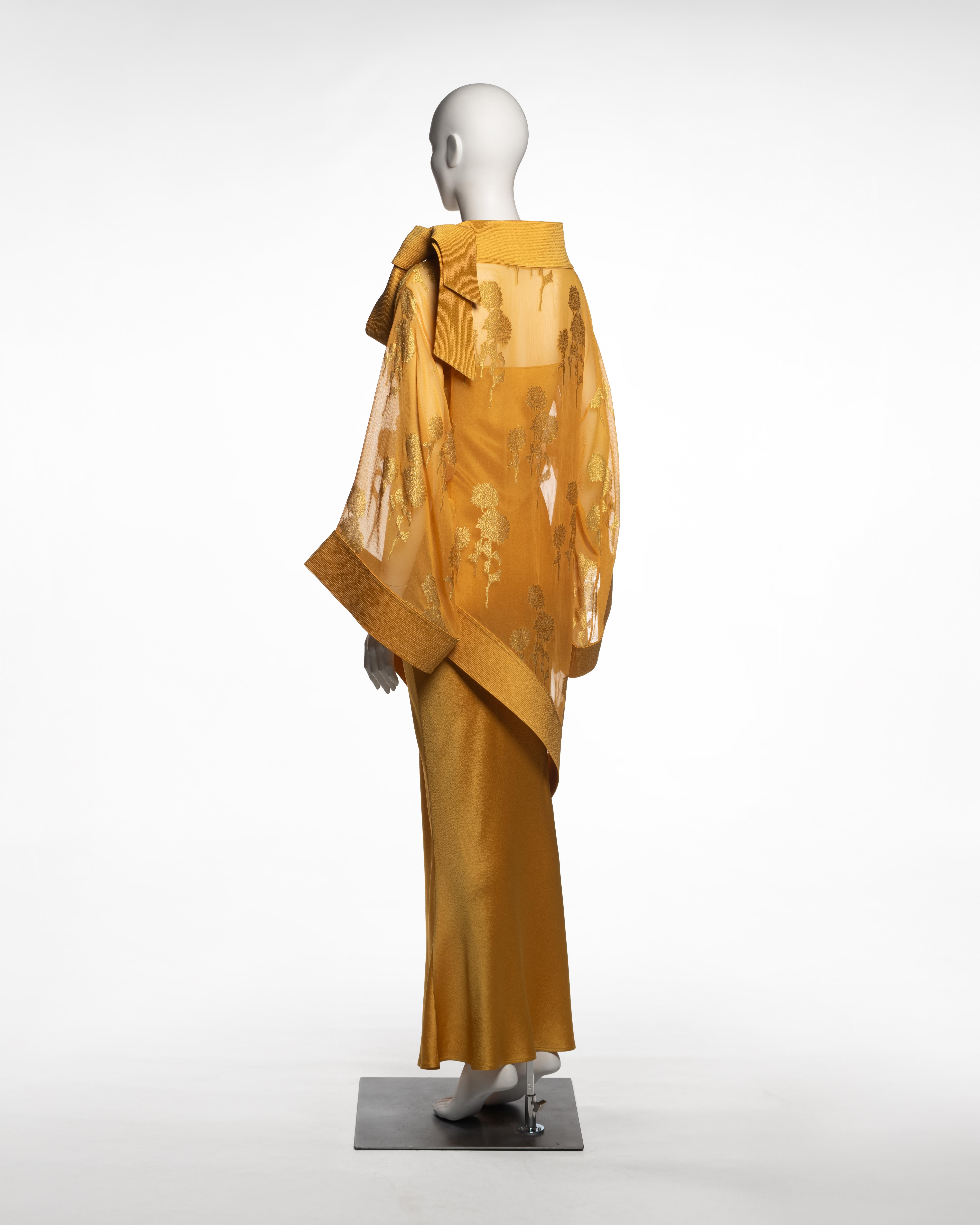 Christian Dior by John Galliano Saffron Silk Tunic and Slip Ensemble, FW 1999 For Sale 7