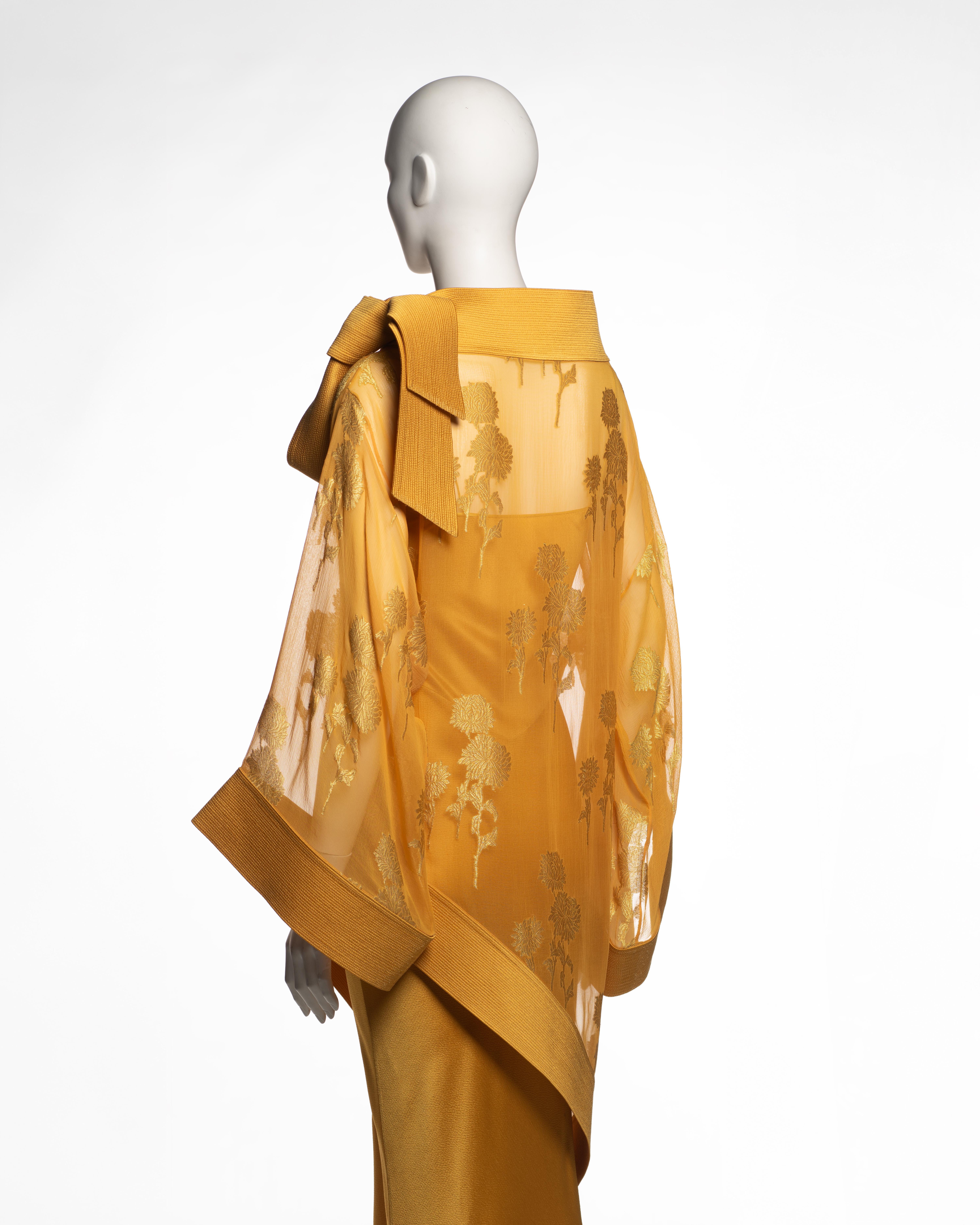Christian Dior by John Galliano Saffron Silk Tunic and Slip Ensemble, FW 1999 For Sale 8