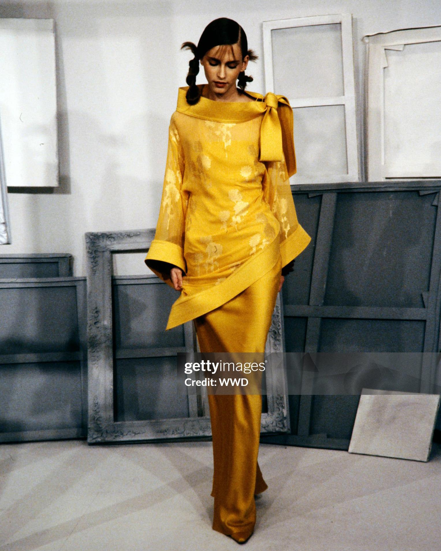 Christian Dior by John Galliano Saffron Silk Tunic and Slip Ensemble, FW 1999 For Sale 10