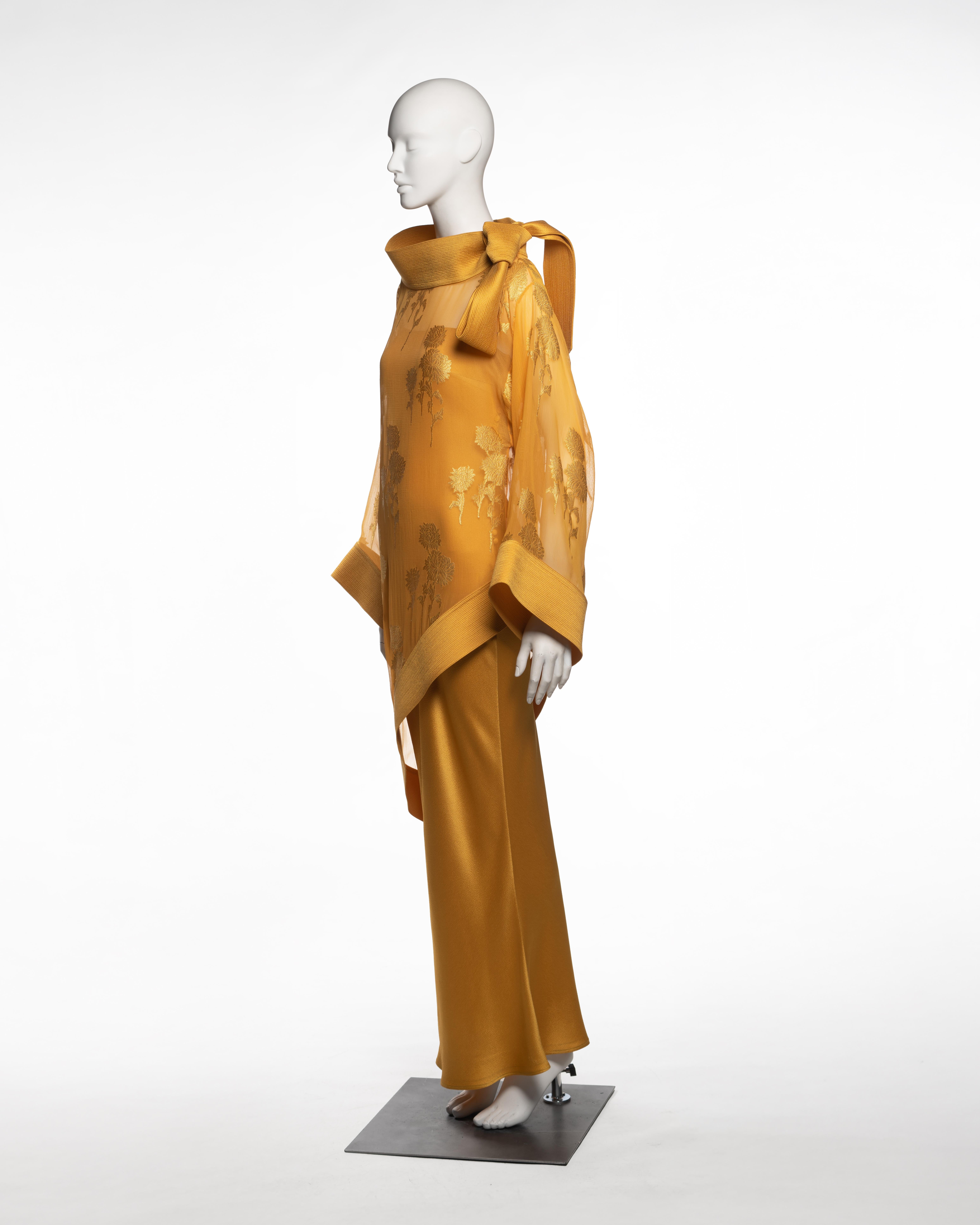 Christian Dior by John Galliano Saffron Silk Tunic and Slip Ensemble, FW 1999 For Sale 11