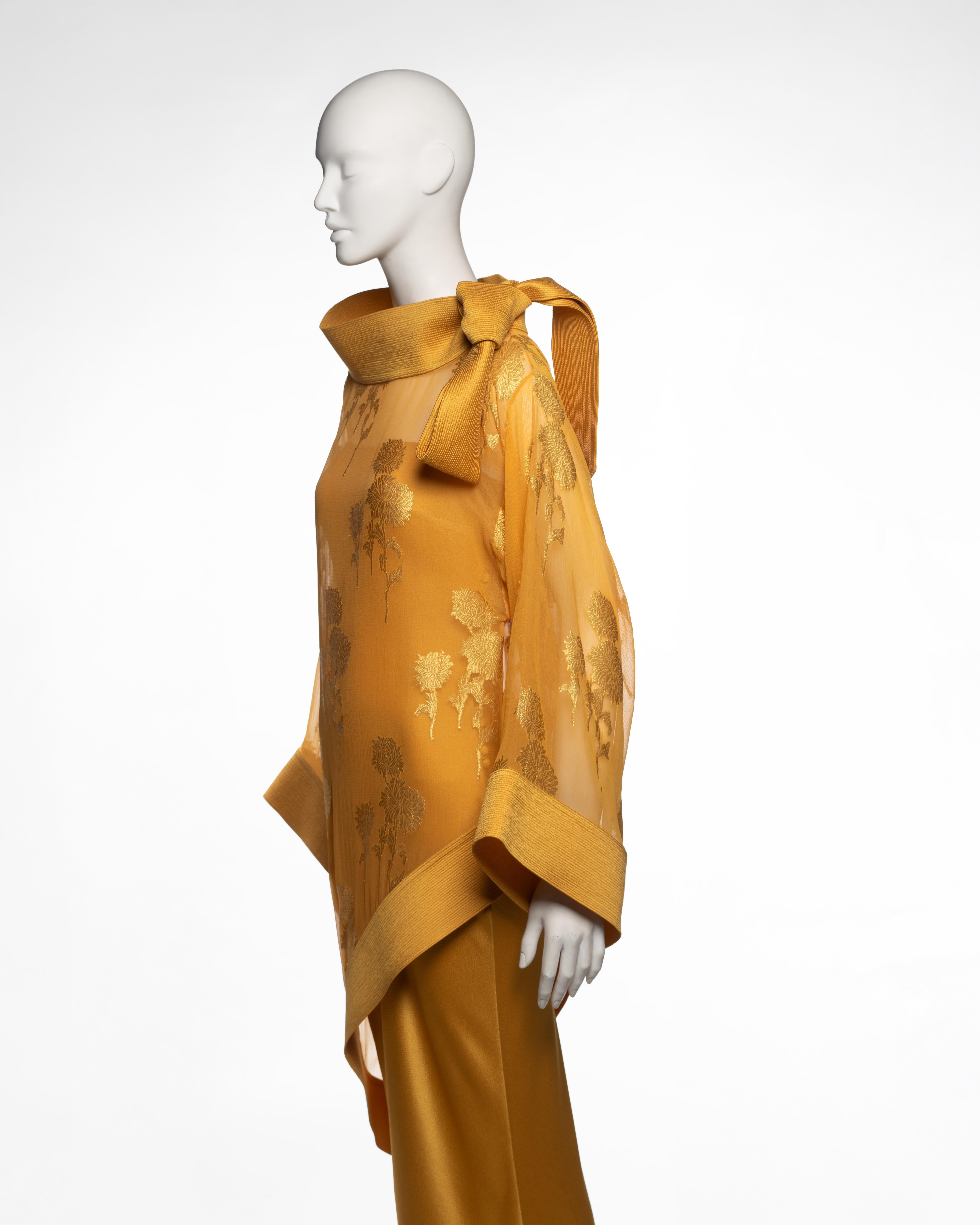 Christian Dior by John Galliano Saffron Silk Tunic and Slip Ensemble, FW 1999 For Sale 12