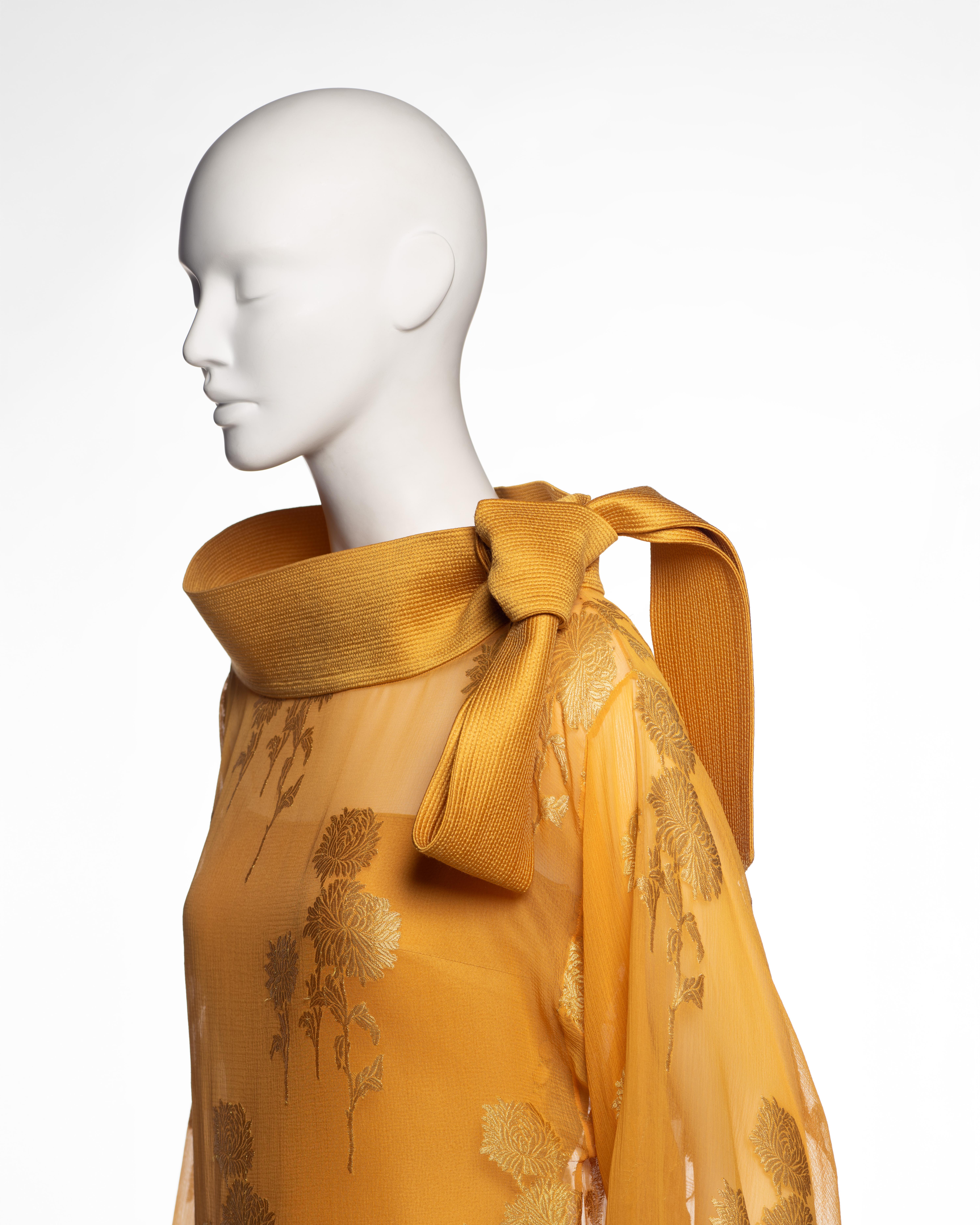 Christian Dior by John Galliano Saffron Silk Tunic and Slip Ensemble, FW 1999 For Sale 13