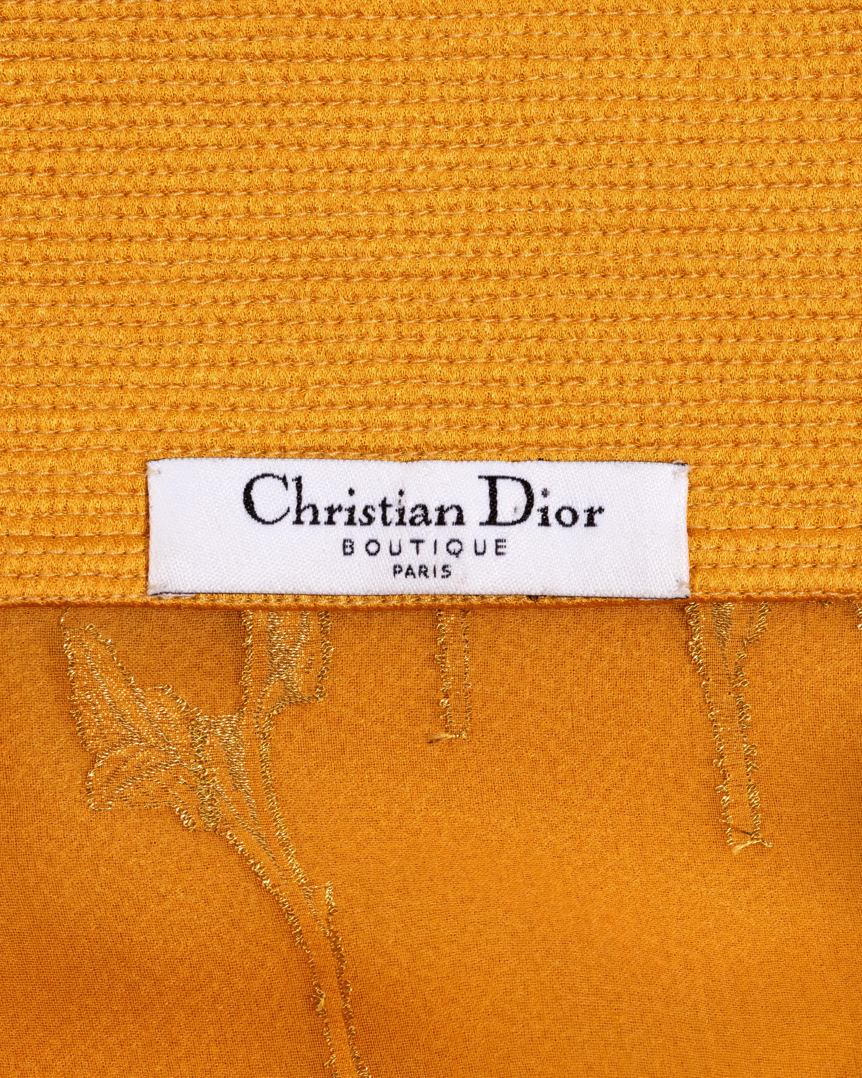 Christian Dior by John Galliano Saffron Silk Tunic and Slip Ensemble, FW 1999 For Sale 14
