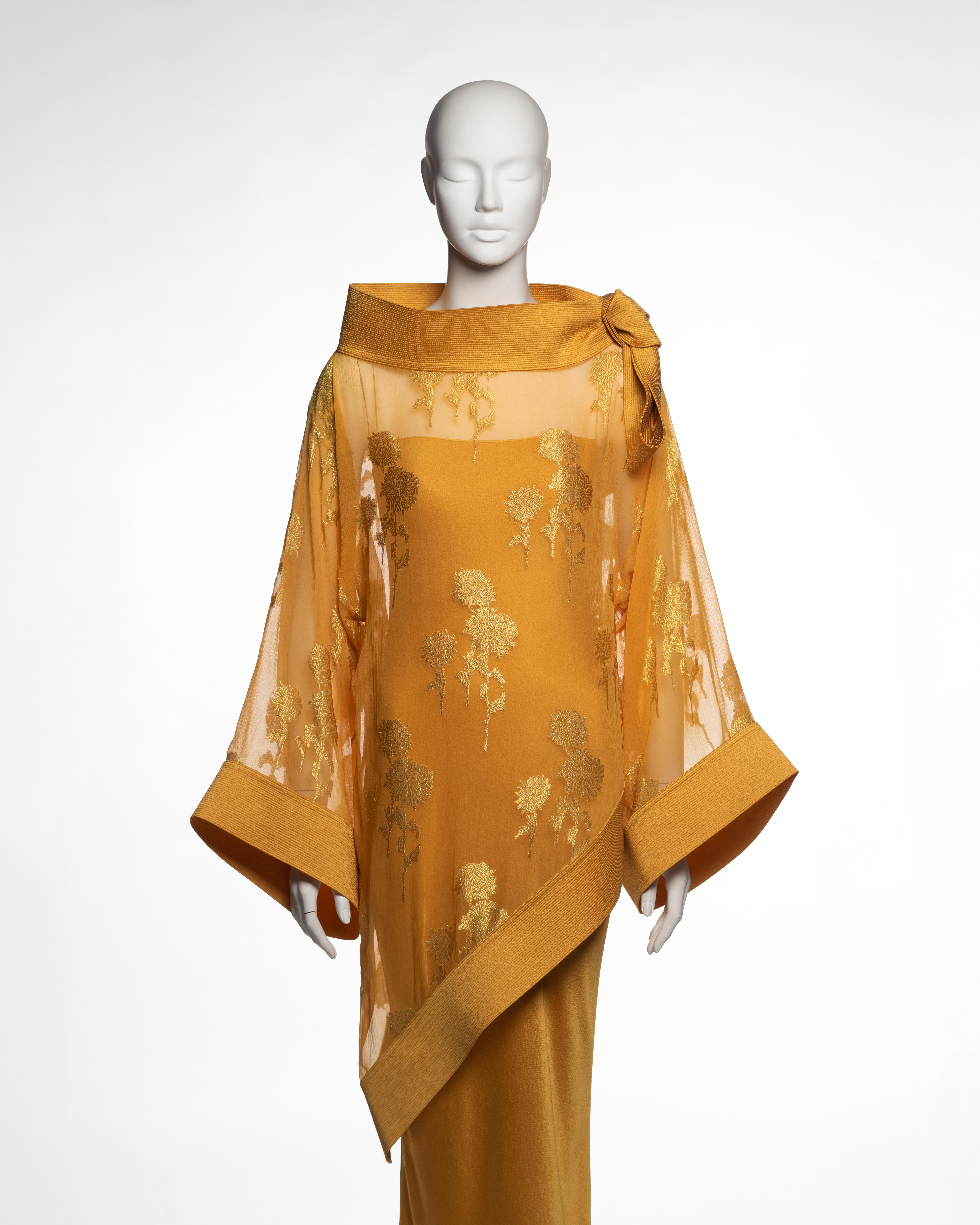 Christian Dior by John Galliano Saffron Silk Tunic and Slip Ensemble, FW 1999 In Excellent Condition For Sale In London, GB