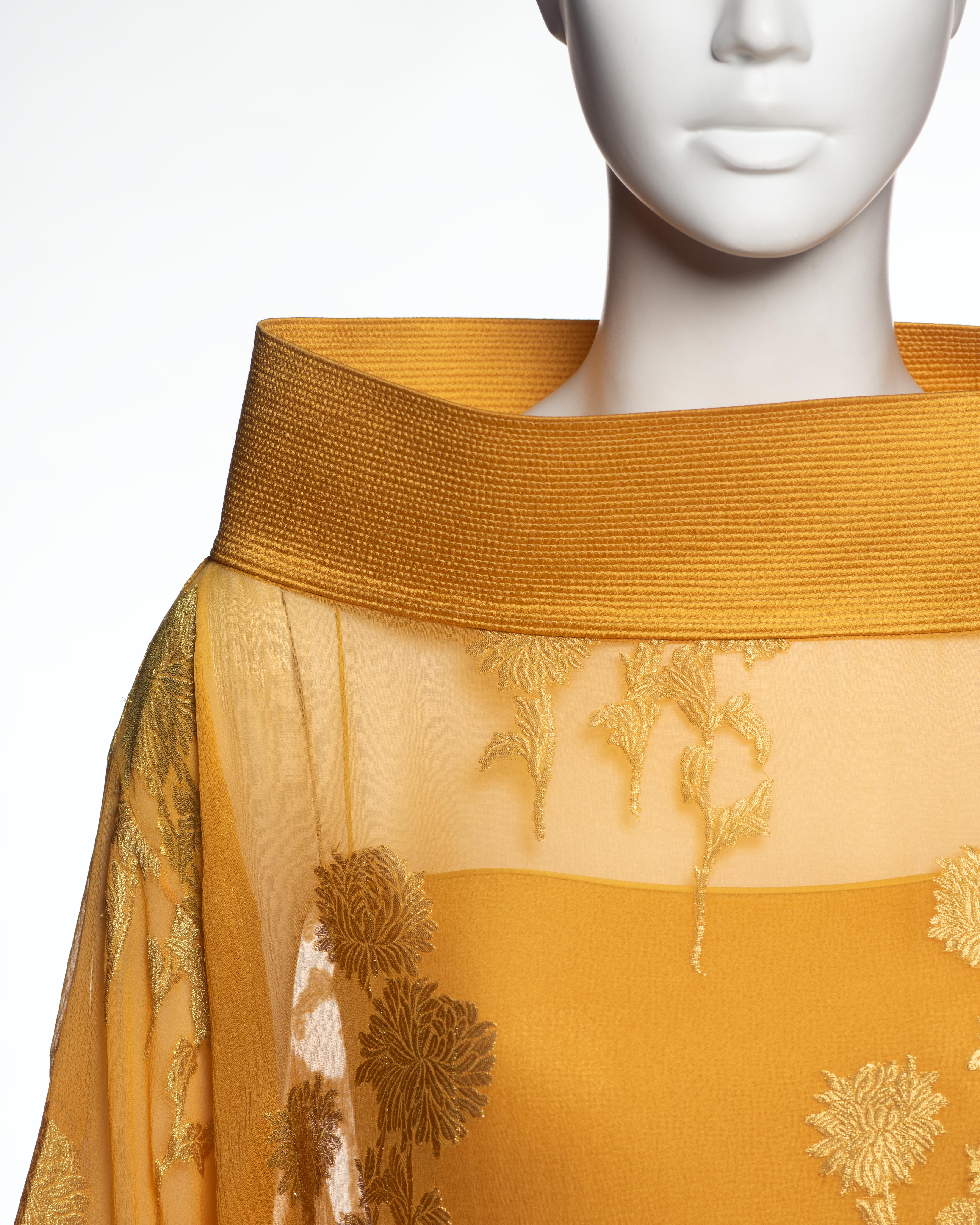 Women's Christian Dior by John Galliano Saffron Silk Tunic and Slip Ensemble, FW 1999 For Sale