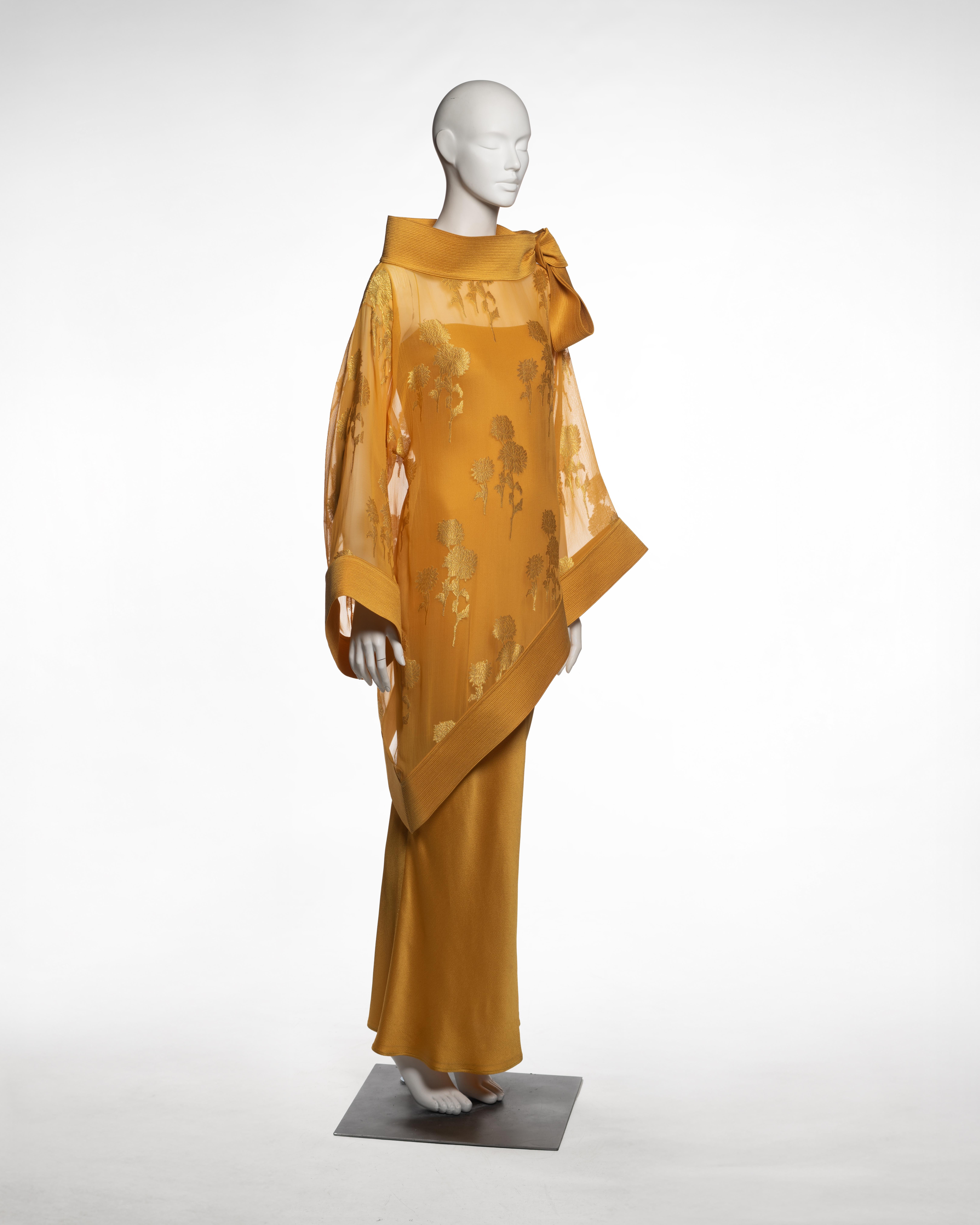 Christian Dior by John Galliano Saffron Silk Tunic and Slip Ensemble, FW 1999 For Sale 1